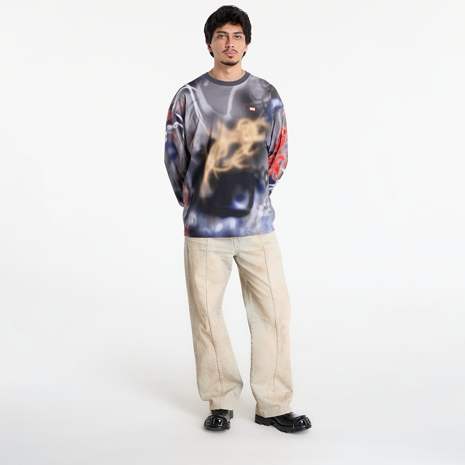 Magliette da uomo DIESEL T-Boxt-Ls-V4 T-Shirt Grey