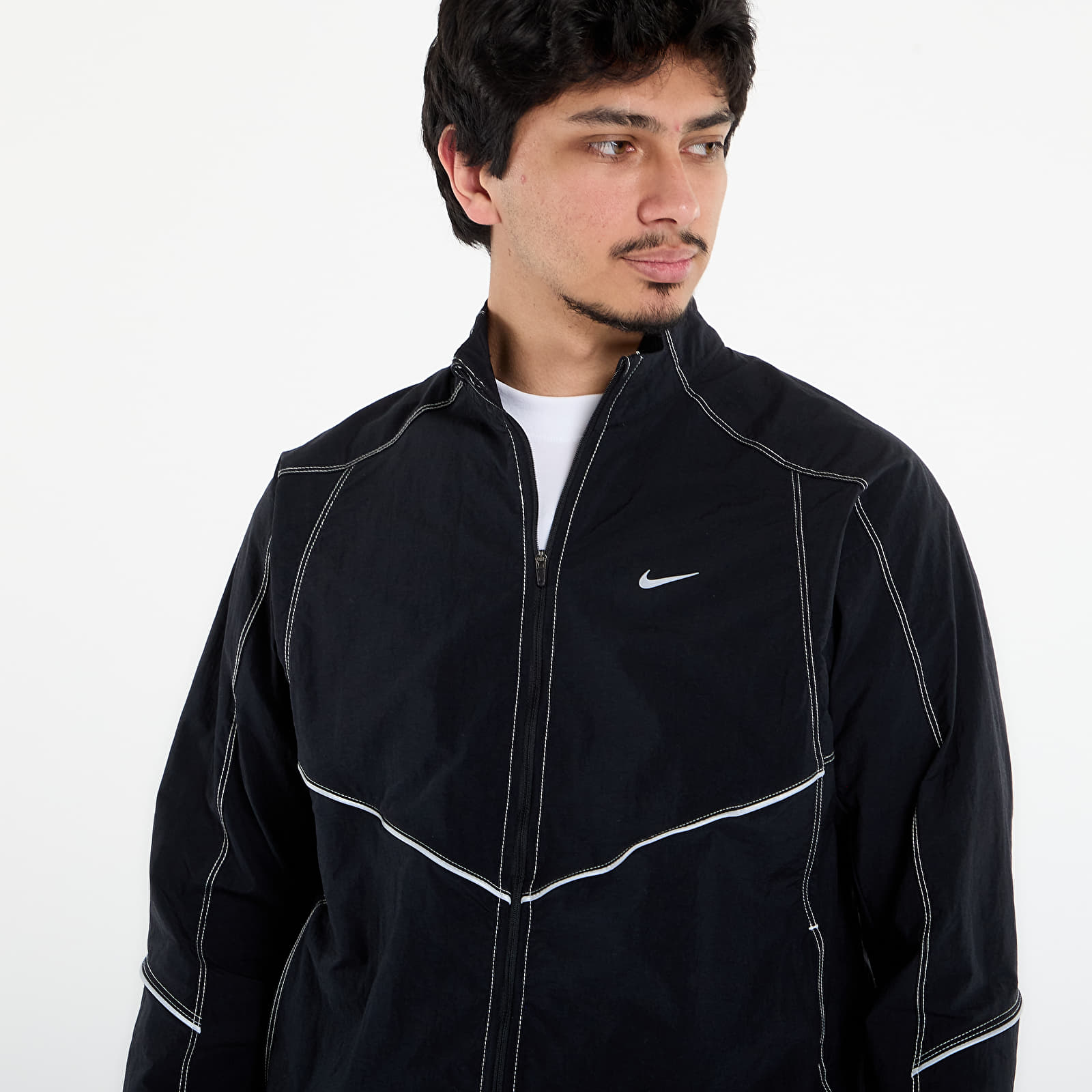 Kurtki męskie Nike Retro Men's Dri-FIT Track Jacket Black/ Black/ Black/ Reflective Silv