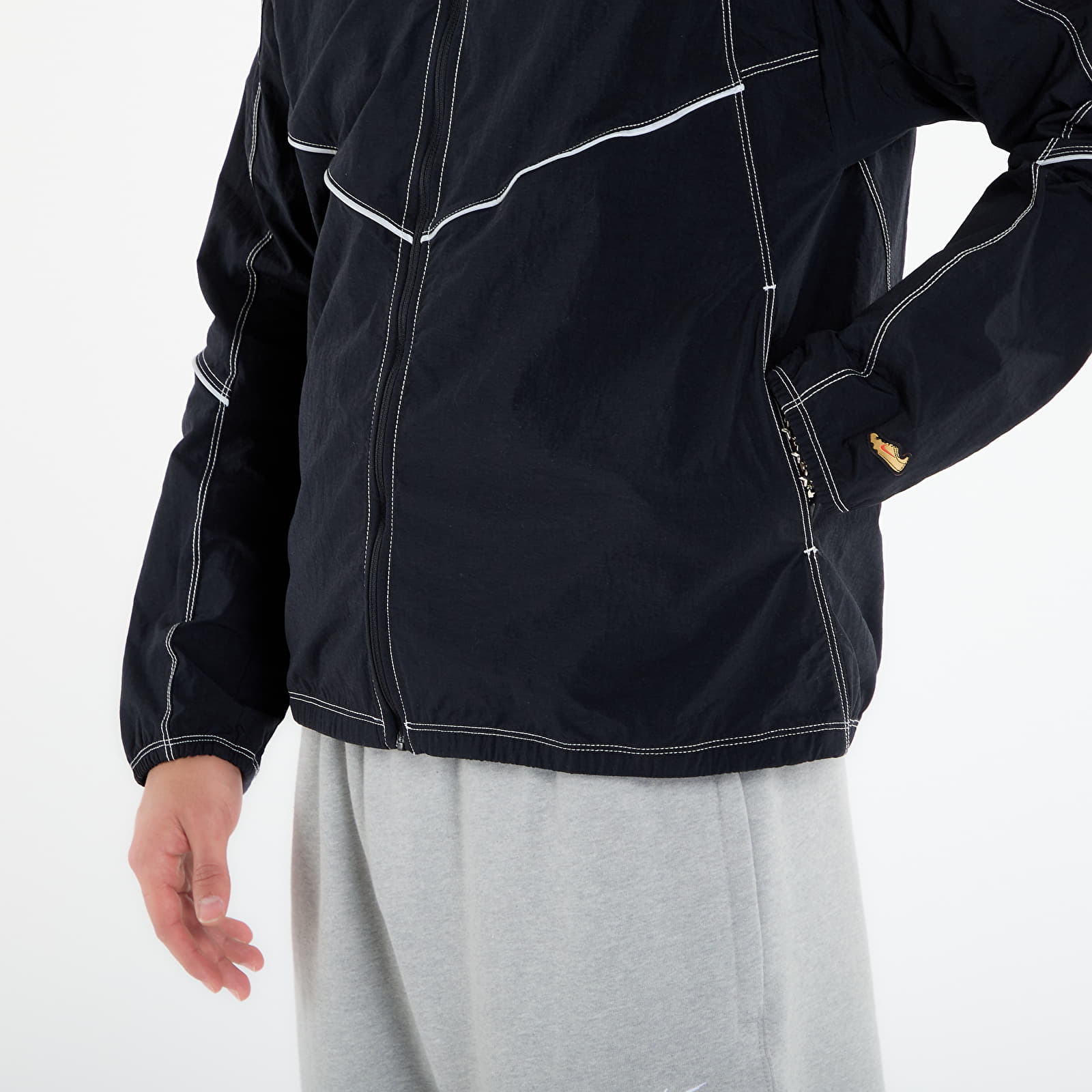 Kurtki męskie Nike Retro Men's Dri-FIT Track Jacket Black/ Black/ Black/ Reflective Silv