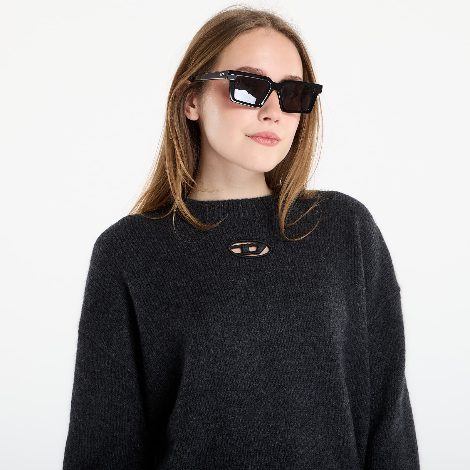 Pulls femme DIESEL M-Areeta Knitwear Dark Grey Melange