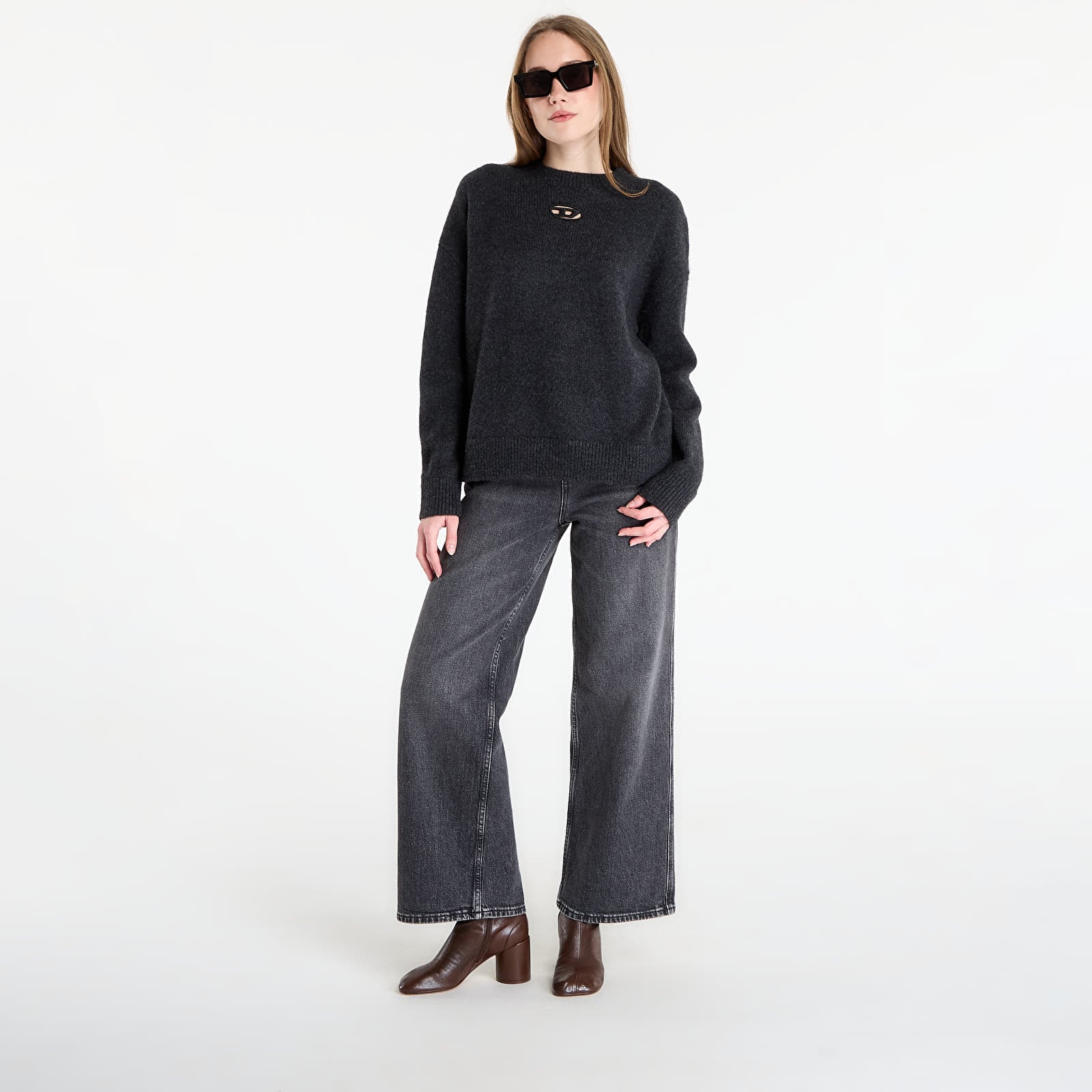 Pulls femme DIESEL M-Areeta Knitwear Dark Grey Melange