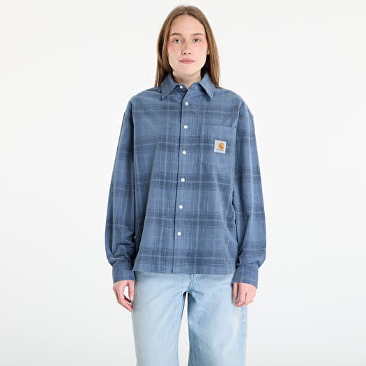 Košile Carhartt WIP L/S Wilber Shirt UNISEX Wilber Check/ Velvet Blue