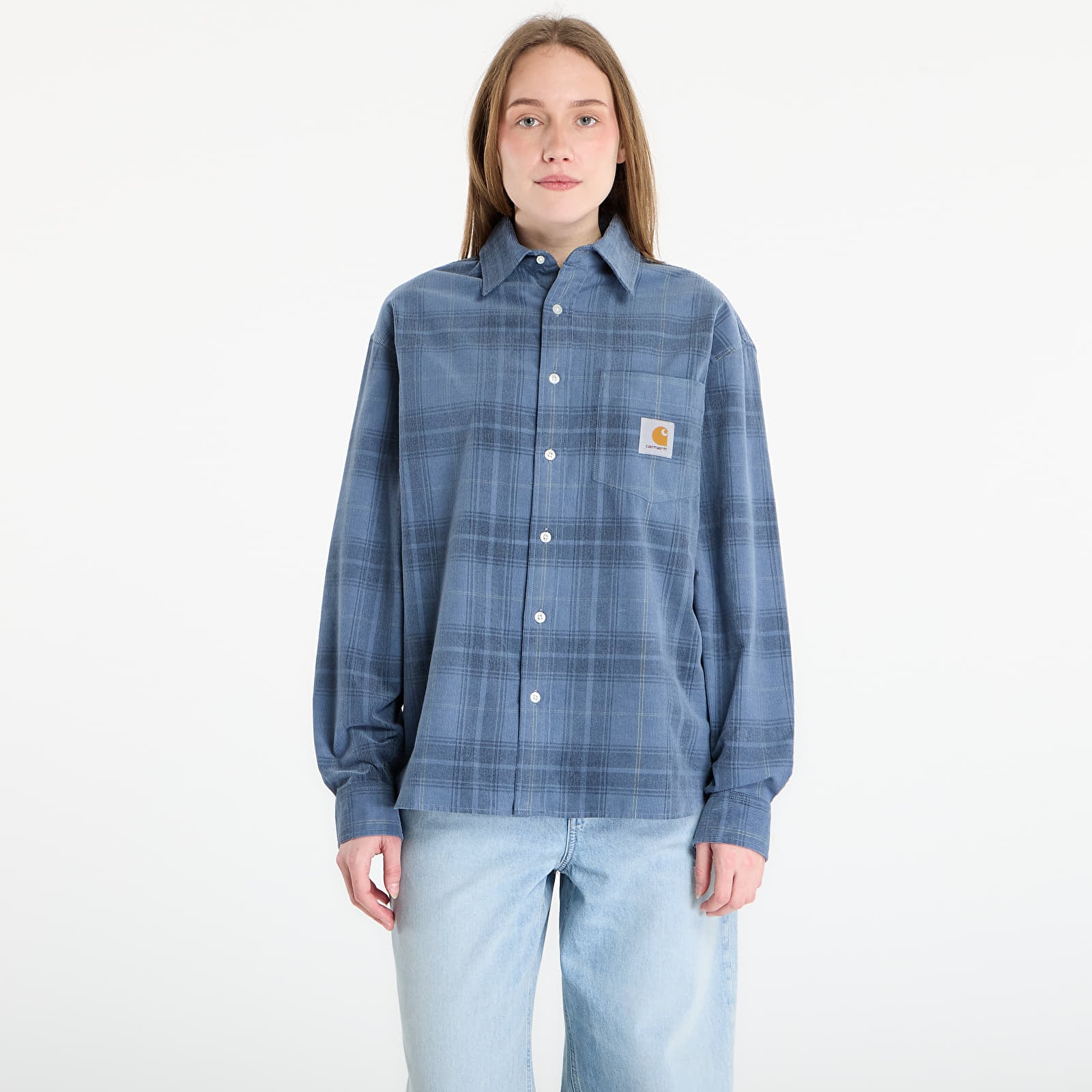 Men's shirts Carhartt WIP L/S Wilber Shirt UNISEX Wilber Check/ Velvet Blue