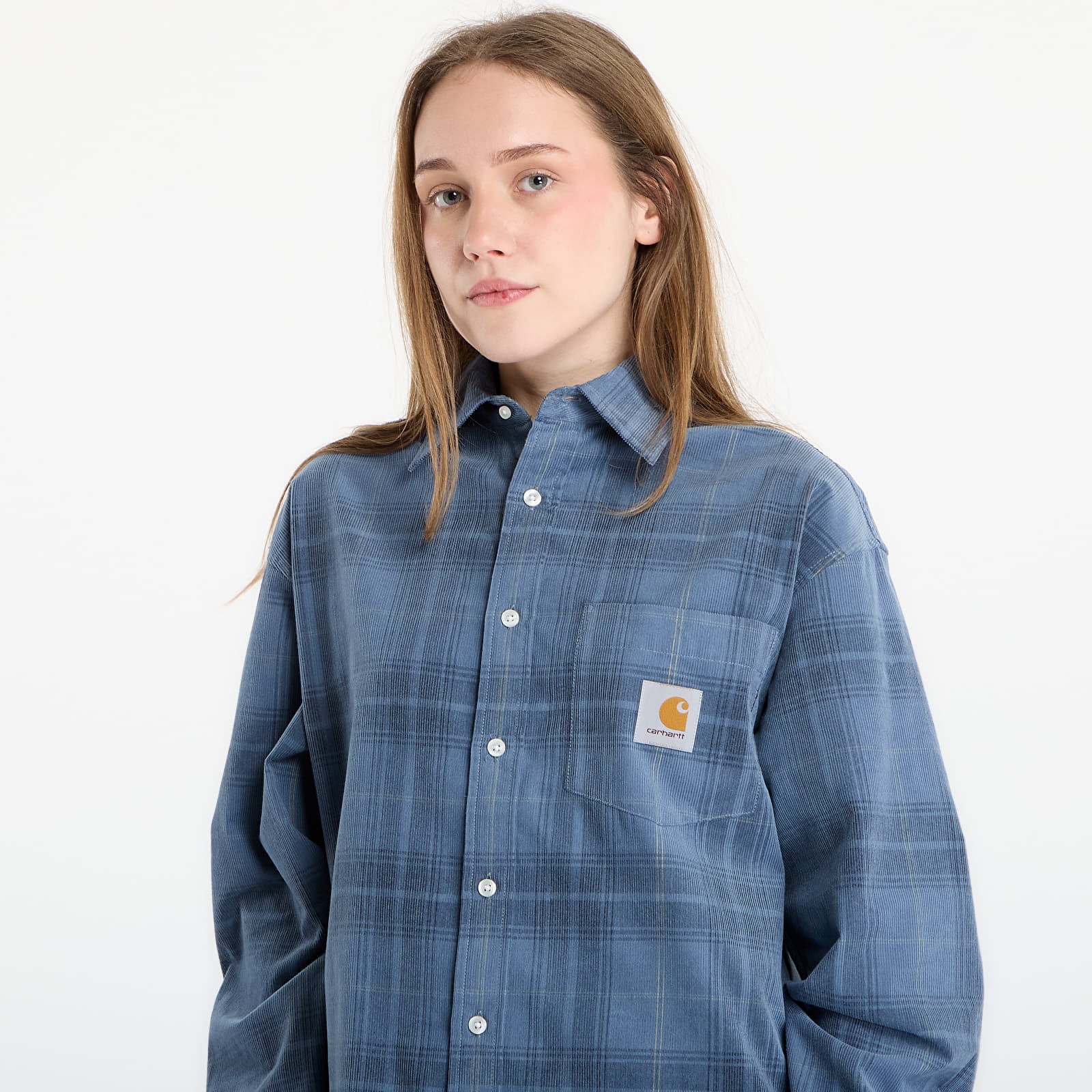 Men's shirts Carhartt WIP L/S Wilber Shirt UNISEX Wilber Check/ Velvet Blue