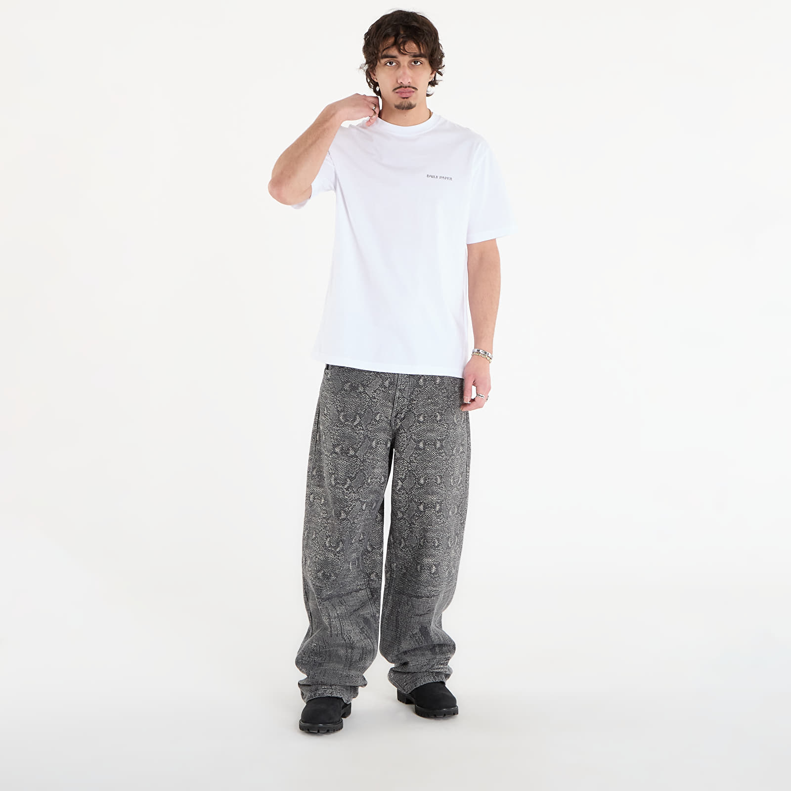Marškinėliai Daily Paper Snake Shield Ss Tee White