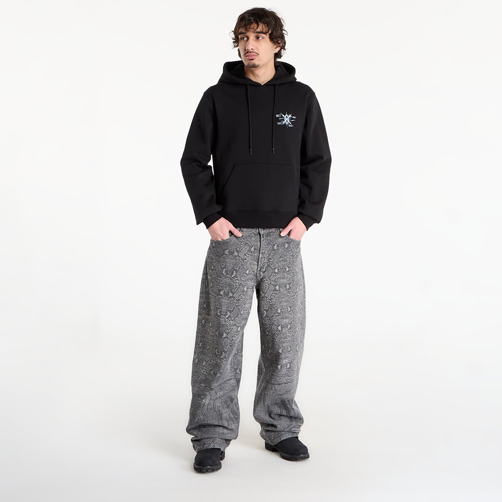 Mikiny Daily Paper Shield Evolution Hoodie Black