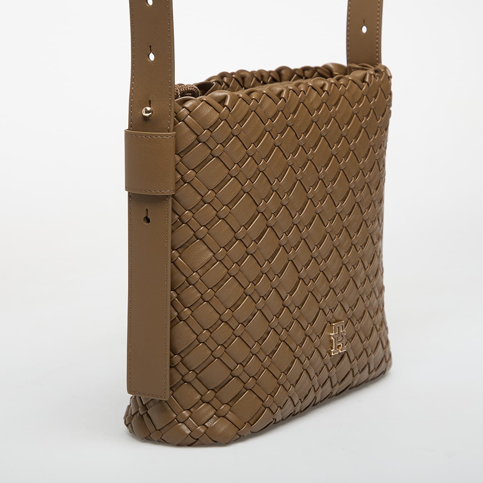 Handbags Tommy Hilfiger Th Braided Shoulder Bag Taupe