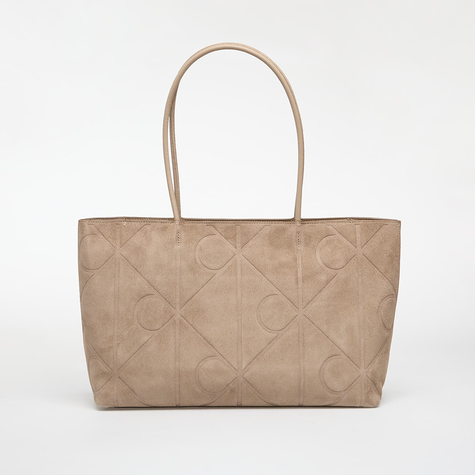 Handtaschen Calvin Klein Emblem Aop Embossed Suede Tote Beige
