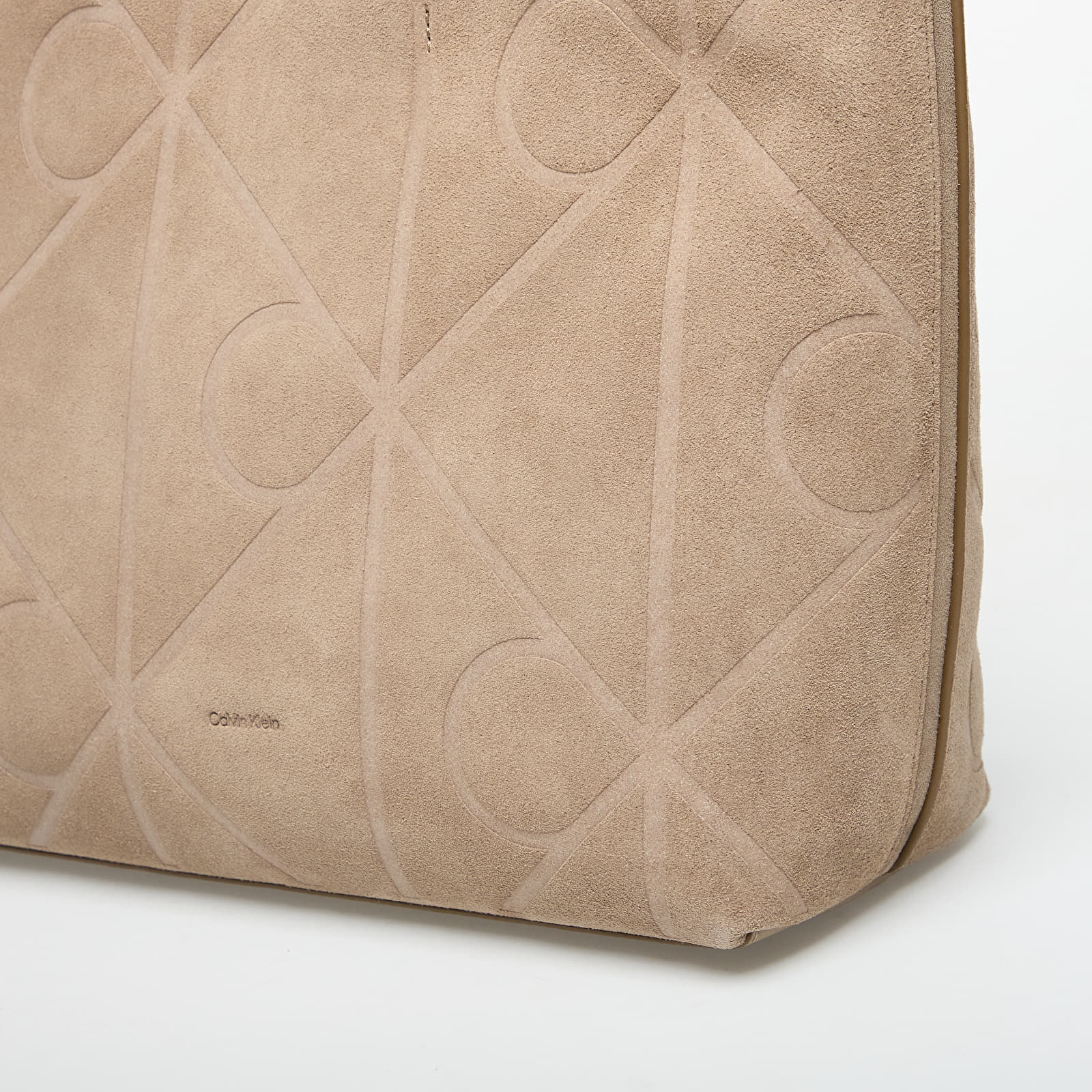 Handtaschen Calvin Klein Emblem Aop Embossed Suede Tote Beige
