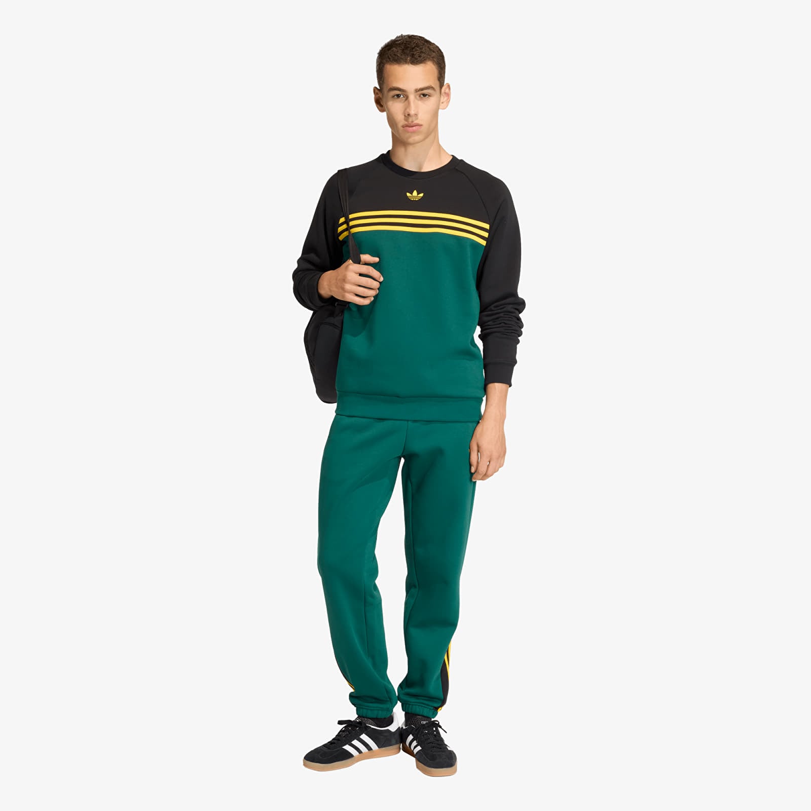 Толстовки та реглани adidas Chest Stripes Crewneck Sweatshirt Collegiate Green