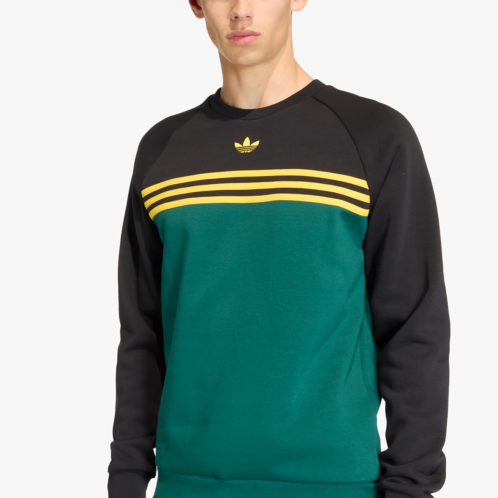 Толстовки та реглани adidas Chest Stripes Crewneck Sweatshirt Collegiate Green