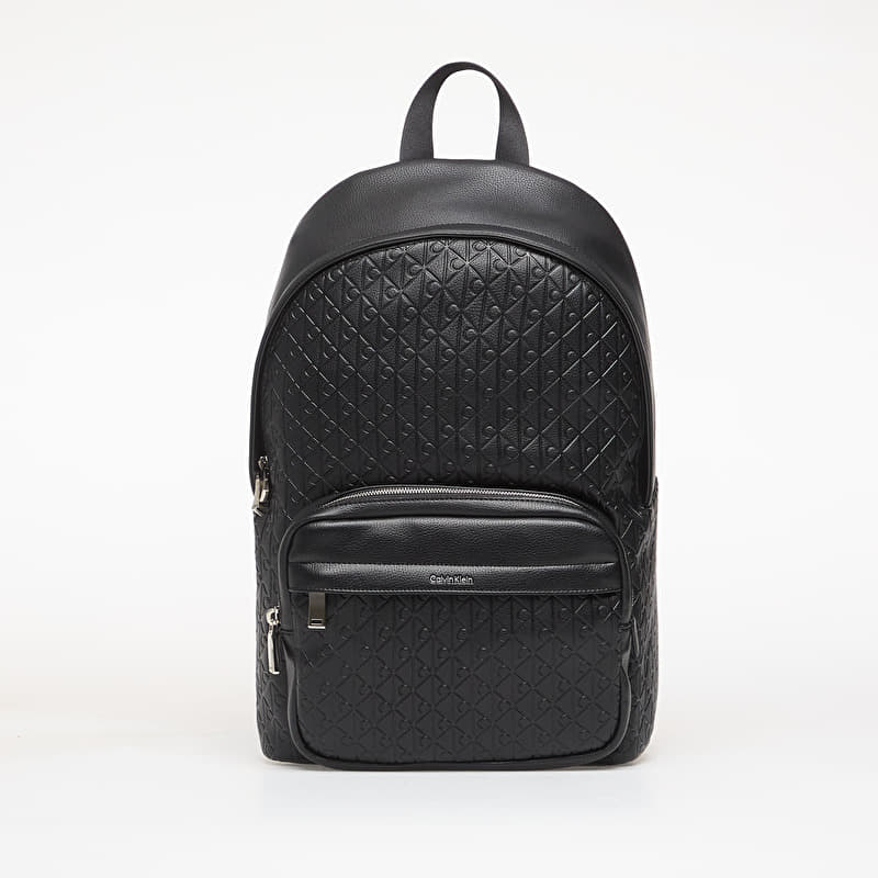 Mochila Calvin Klein Emblem Aop Emboss Round Backpack Black