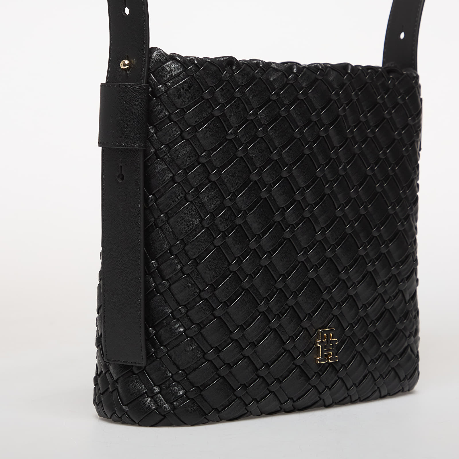 Handbags Tommy Hilfiger Th Braided Shoulder Bag Black