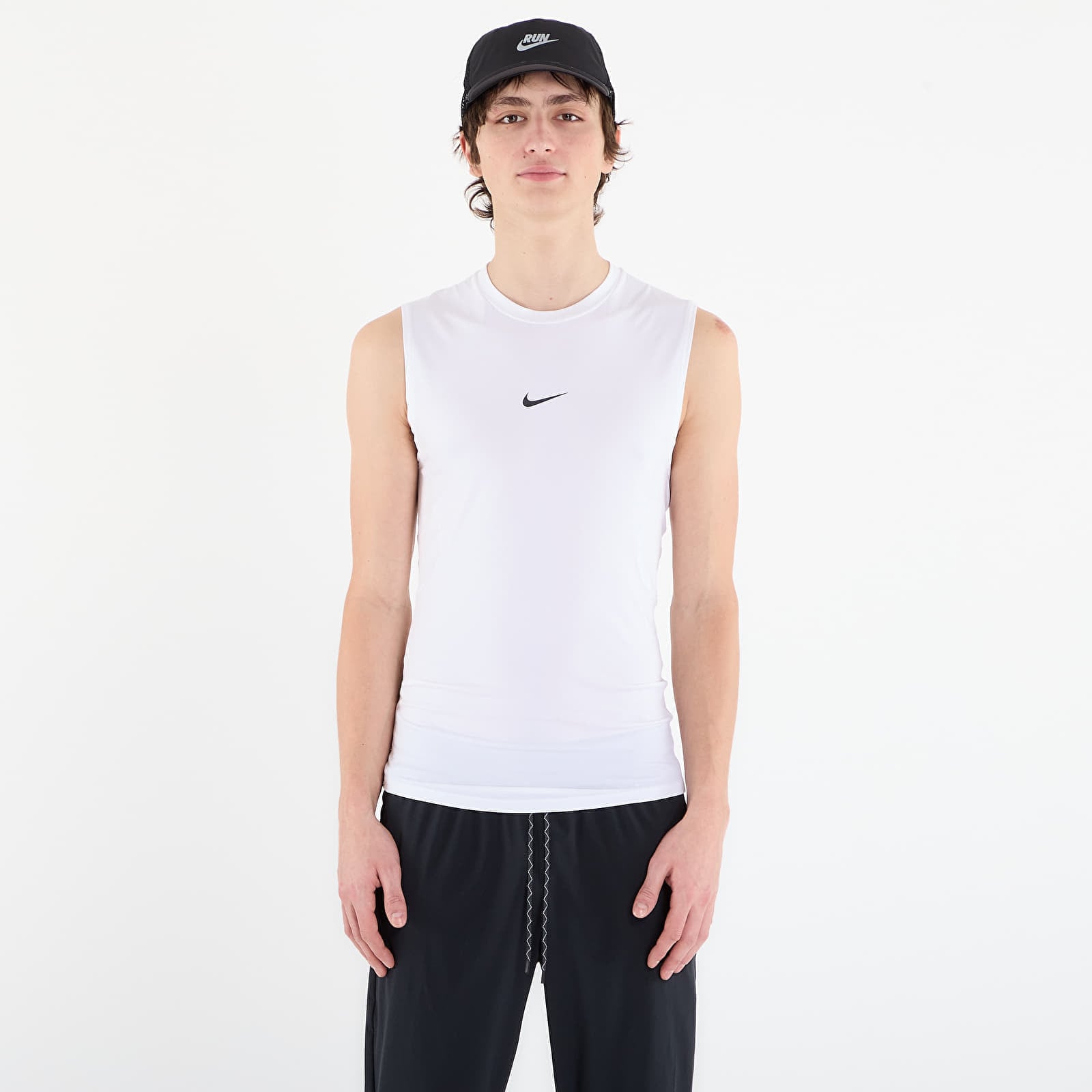 Nike Pro Mens Dri-FIT Tight Sleeveless Fitness Top White/ Black S