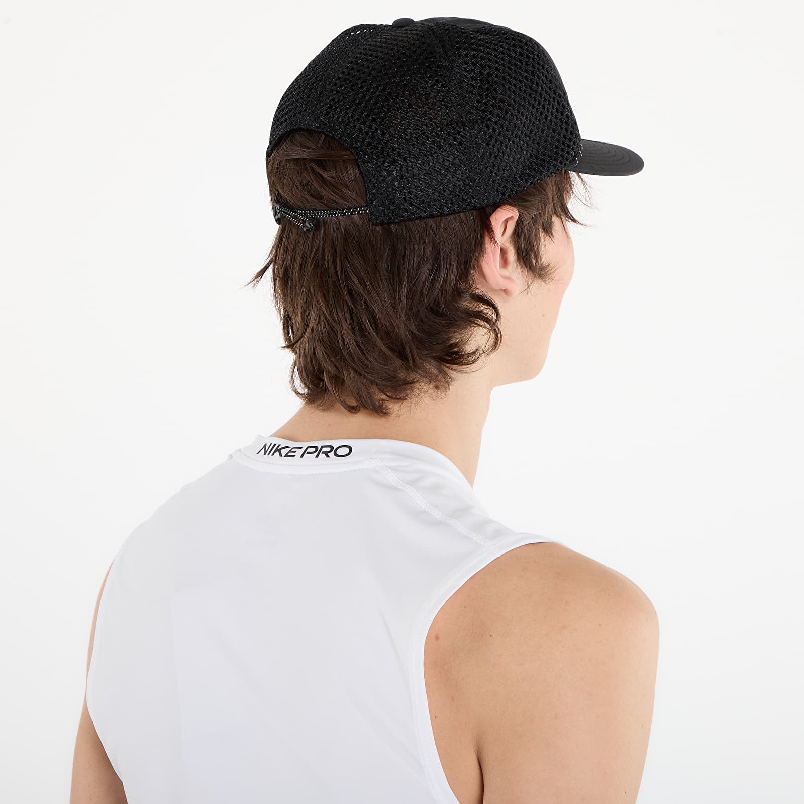 Men's caps Nike Pro Dri-FIT Unstructured Swoosh Run Cap Black/ Anthracite/ Reflective Silv