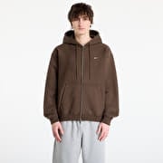 Nike Solo Swoosh Men's Full-Zip Fleece Hoodie Dark Hazel/ White