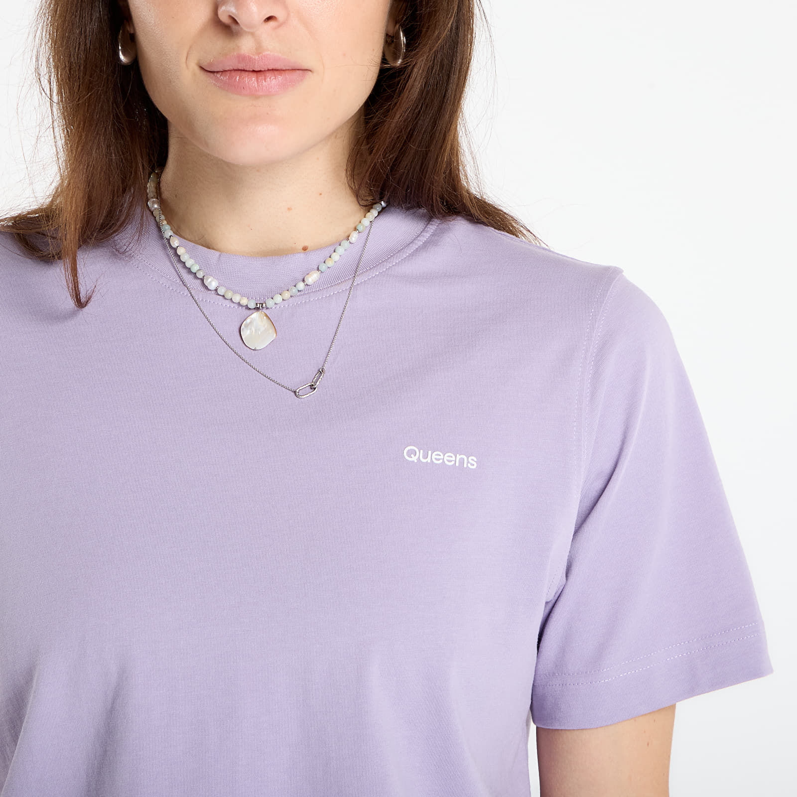 T-paidat Queens Women's Essential T-Shirt With Contrast Print 5-Pack Black/ White/ Navy/ Lavender/ Leaf