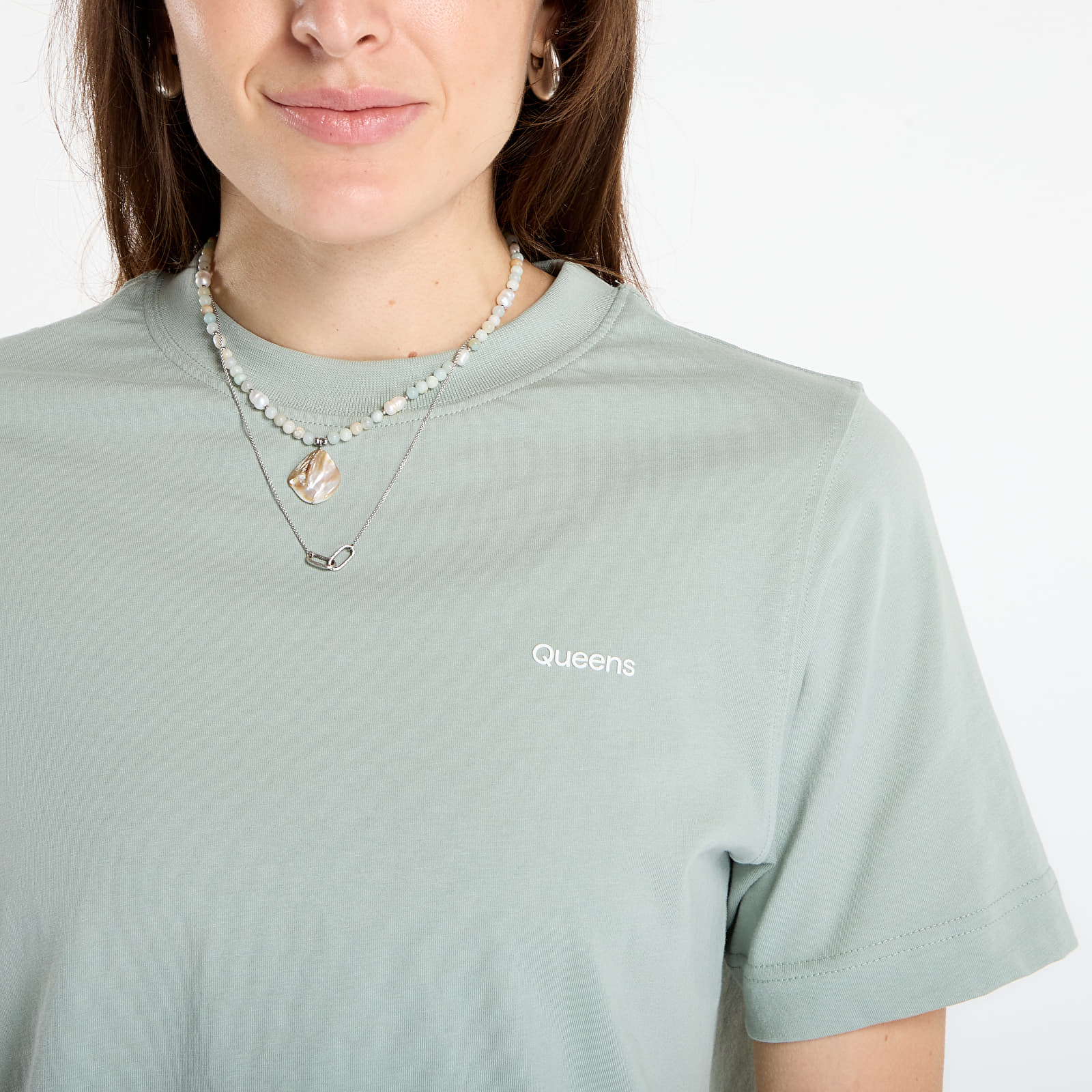 T-paidat Queens Women's Essential T-Shirt With Contrast Print 5-Pack Black/ White/ Navy/ Lavender/ Leaf