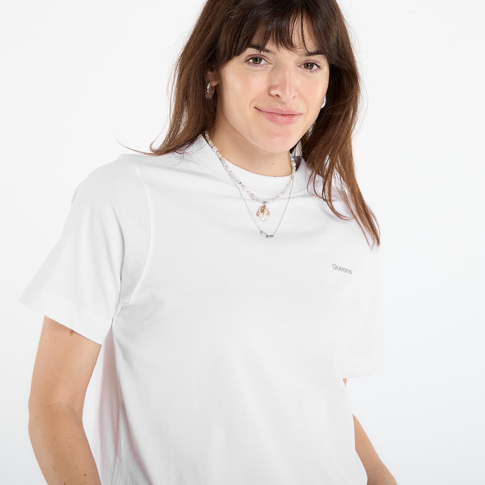 T-paidat Queens Women's Essential T-Shirt With Contrast Print 5-Pack Black/ White/ Navy/ Lavender/ Leaf