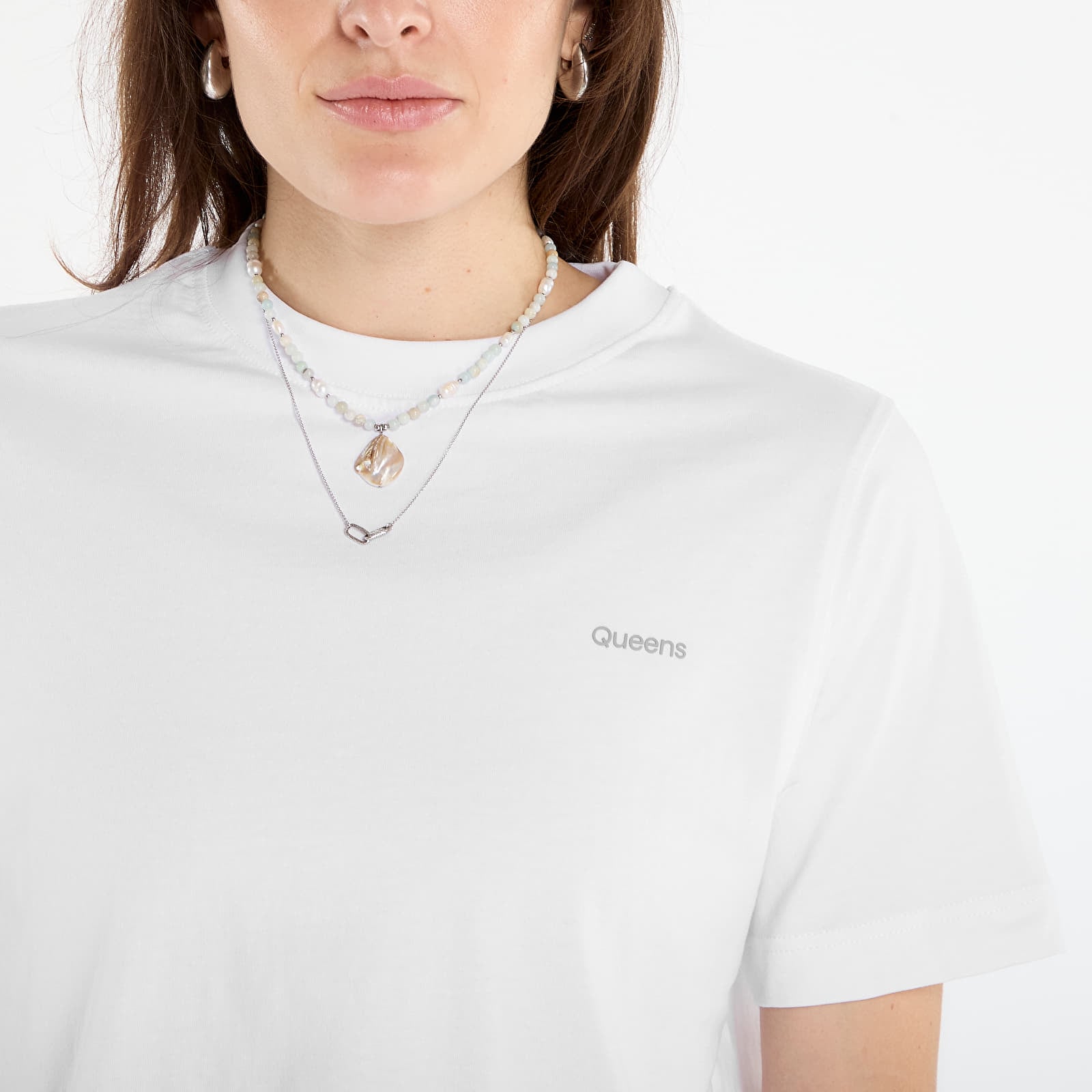 T-paidat Queens Women's Essential T-Shirt With Contrast Print 5-Pack Black/ White/ Navy/ Lavender/ Leaf