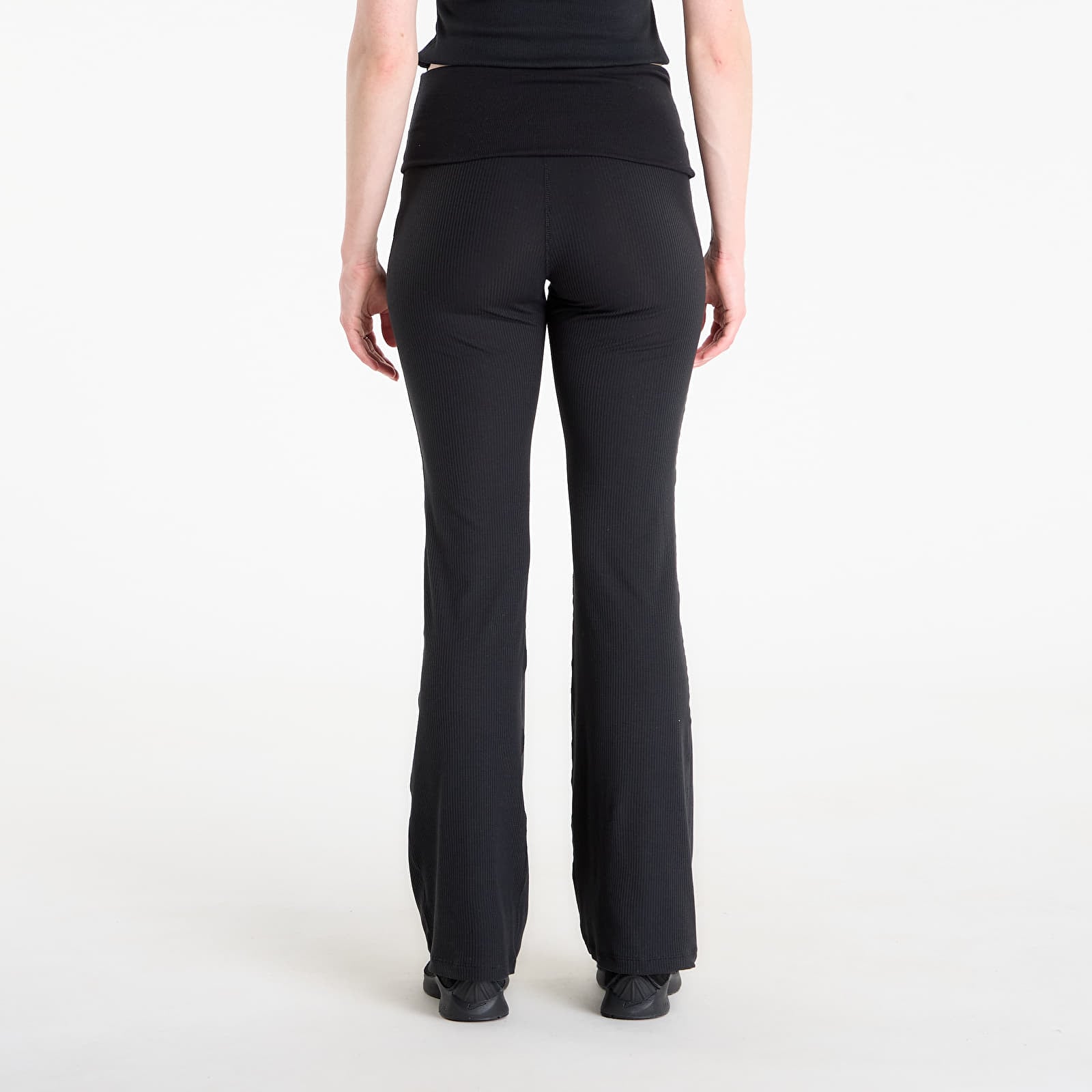 Kalhoty Nike Sportswear Chill Knit Women's Mid-Rise Tight Ribbed Pants Black/ Sail