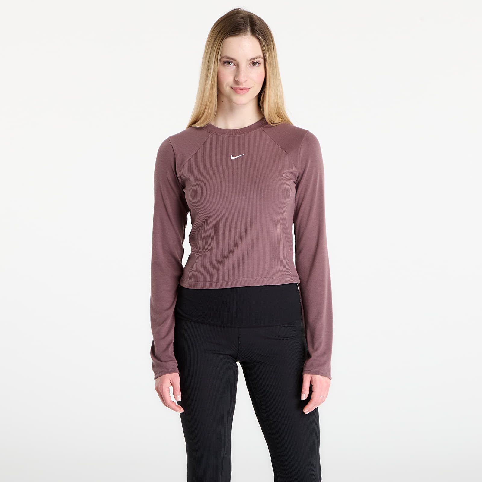 Trička Nike Sportswear Chill Knit Women's Tight Long-Sleeve Ribbed Top Tattoo/ Sail