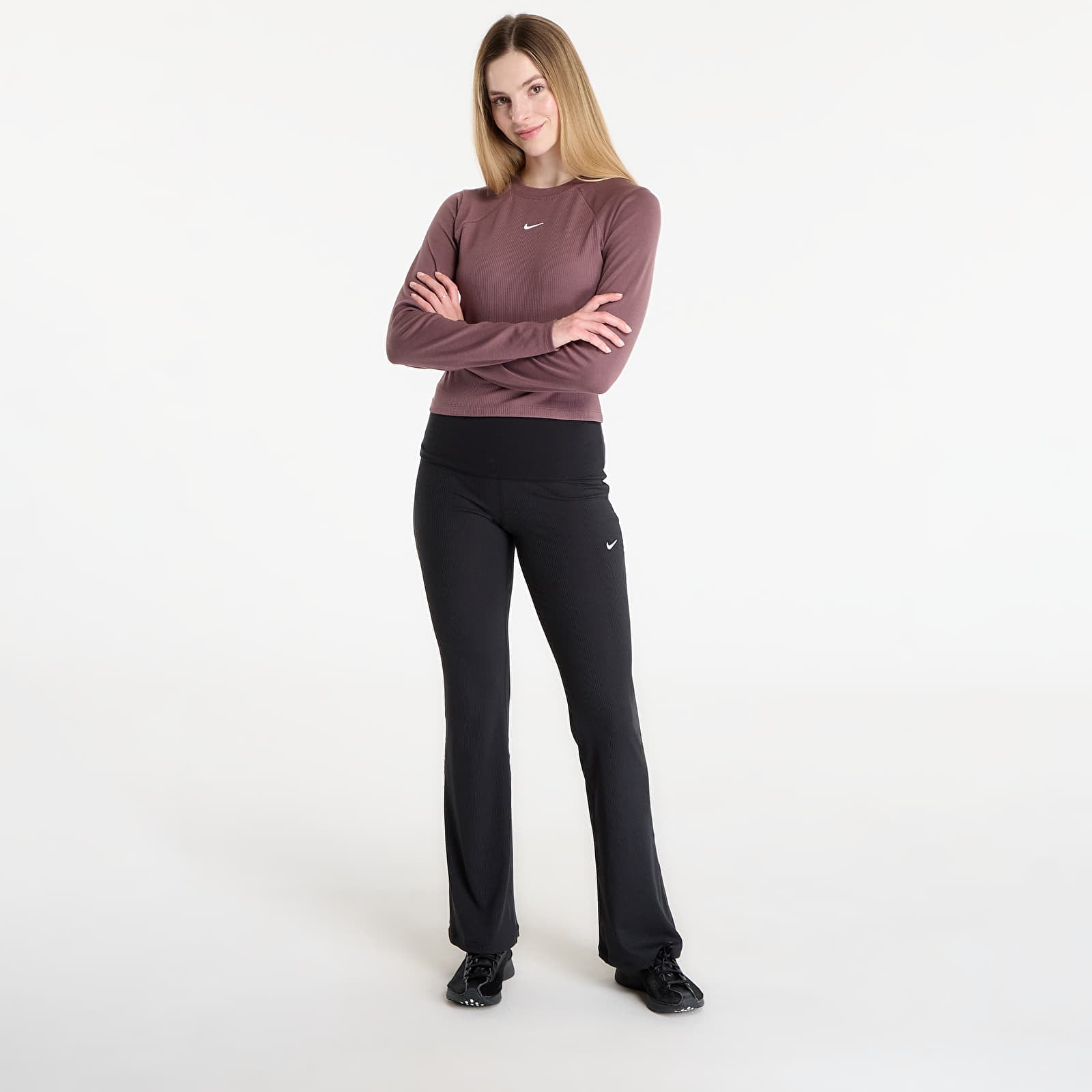 Trička Nike Sportswear Chill Knit Women's Tight Long-Sleeve Ribbed Top Tattoo/ Sail