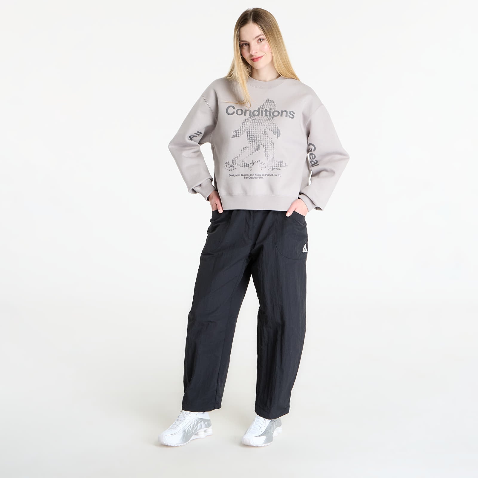 Sweats à capuche femme Nike ACG "Tuff Fleece" Women's Therma-FIT Crew-Neck Sweatshirt College Grey/ Anthracite/ Summit White