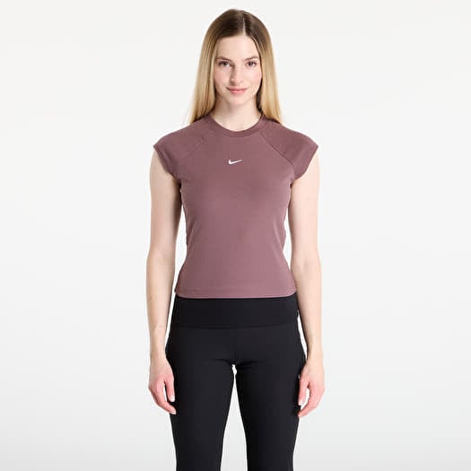 Top Nike Sportswear Chill Knit Women's Tight Short-Sleeve Ribbed Top Tattoo/ Sail