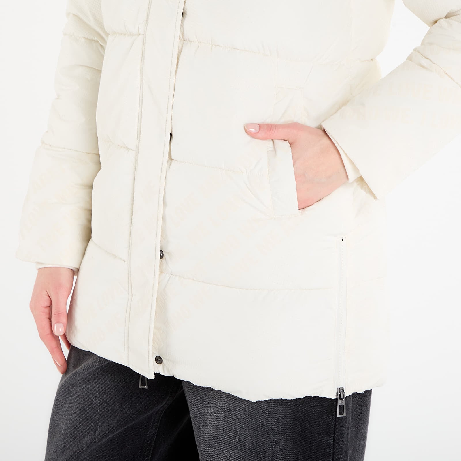 Frakker Desigual Padded Cadera Flock Coat White
