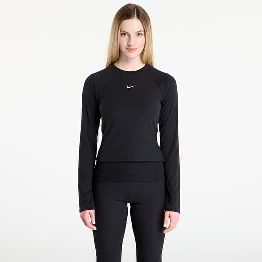 T-Shirt Nike Sportswear Chill Knit Women's Tight Long-Sleeve Ribbed Top Black/ Sail