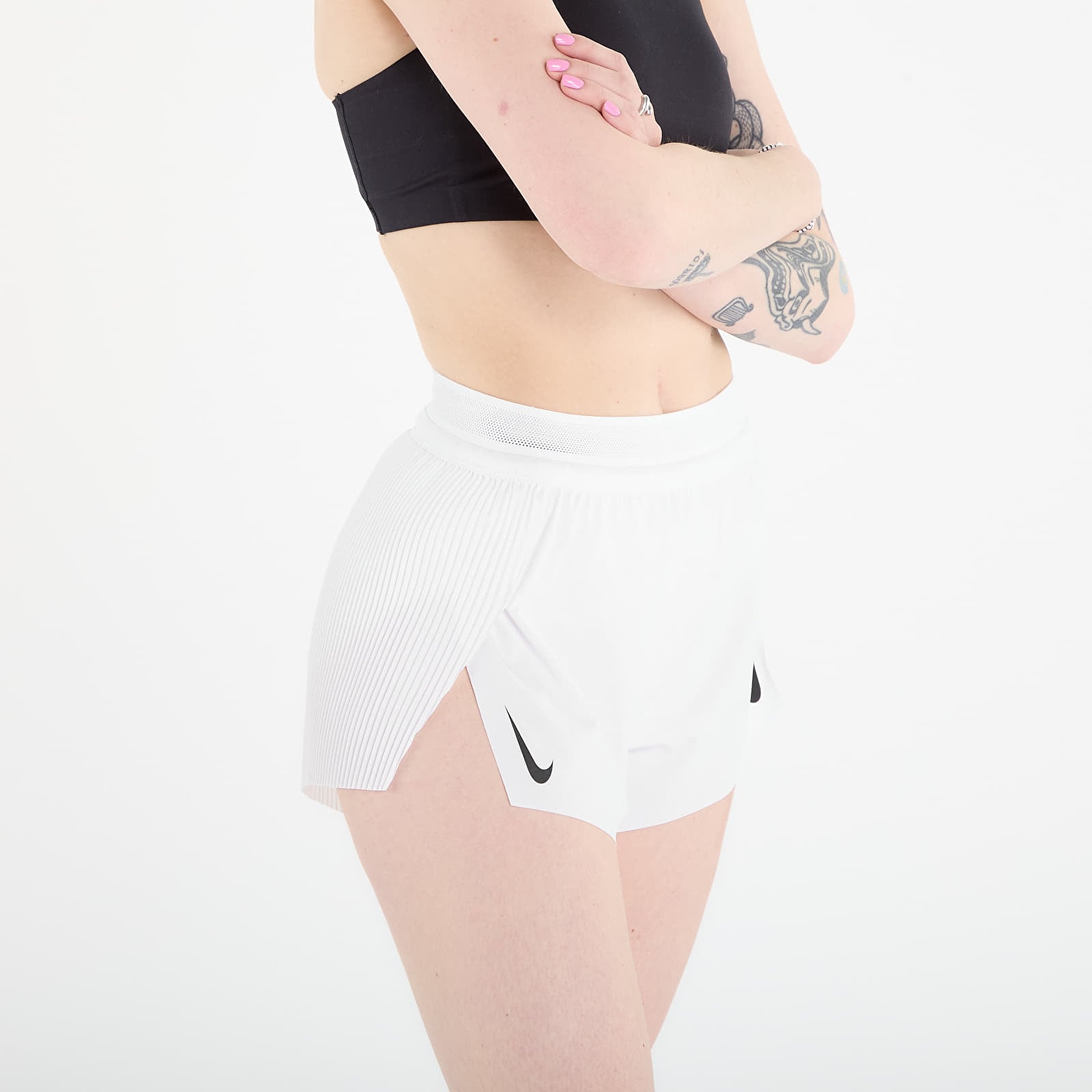 Shorts til kvinder Nike AeroSwift Women's Dri-FIT ADV Mid-Rise 3" Brief-Lined Running Shorts White/ Black