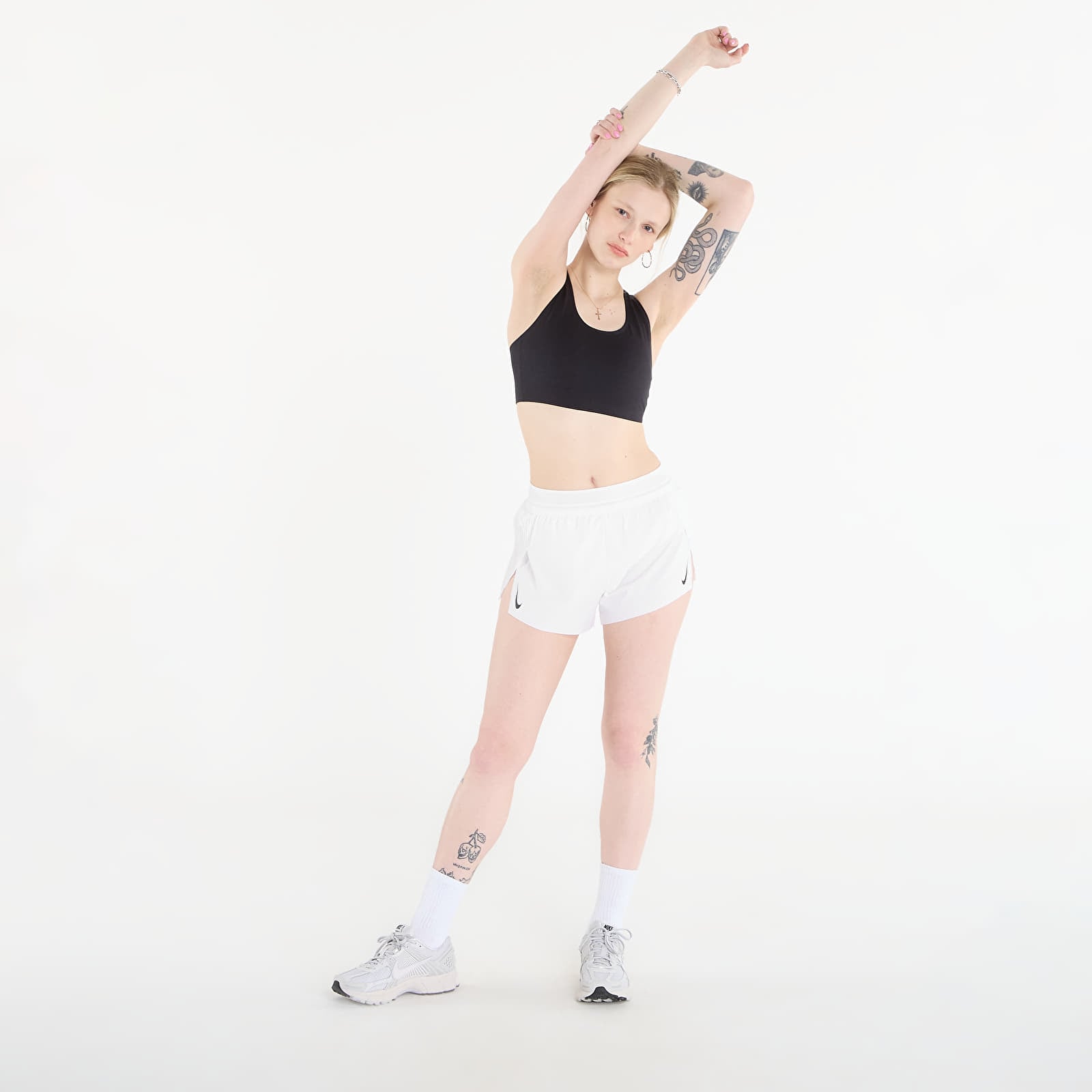 Shorts til kvinder Nike AeroSwift Women's Dri-FIT ADV Mid-Rise 3" Brief-Lined Running Shorts White/ Black