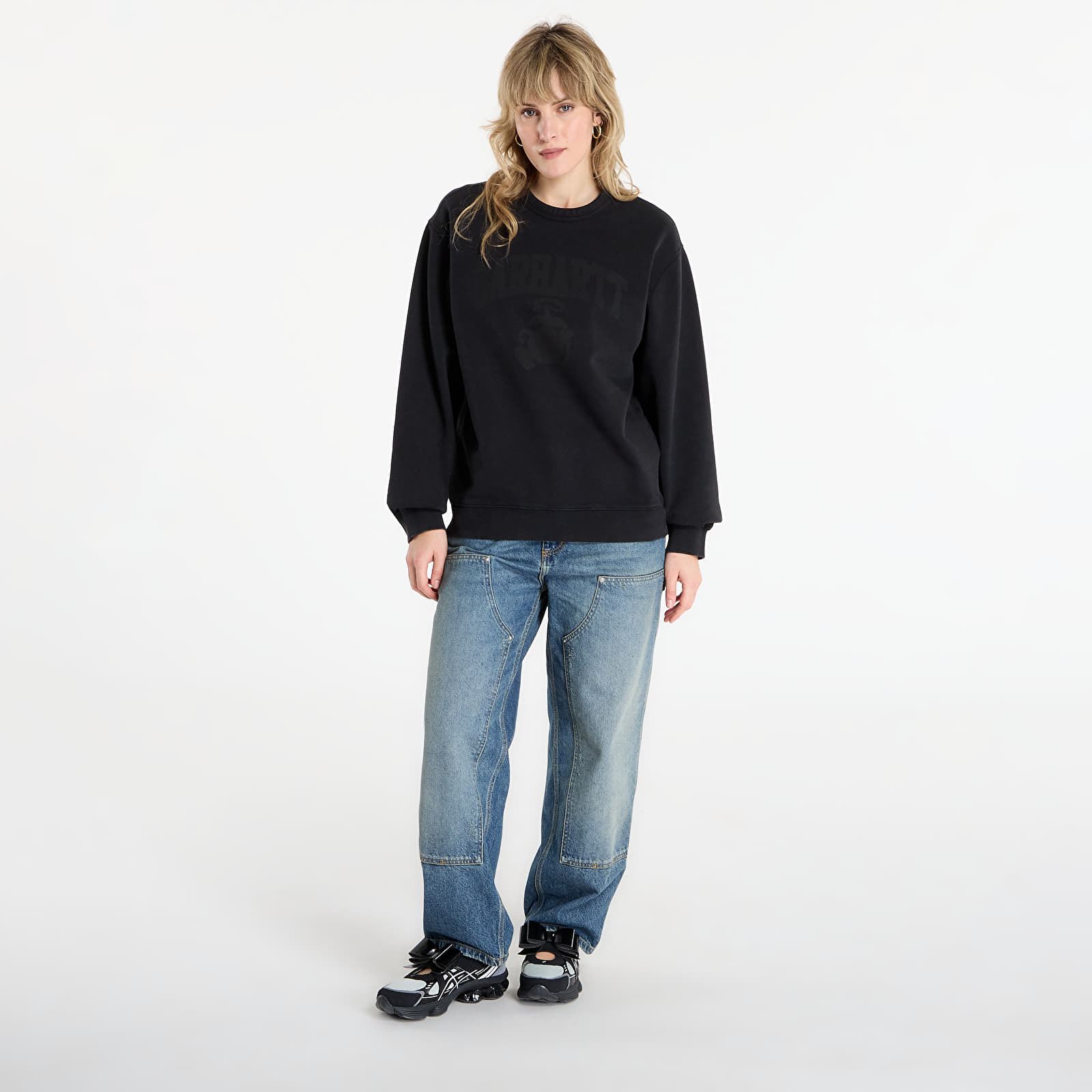 Sweatshirts til mænd Carhartt WIP Faded Pond Corps Sweat UNISEX Black