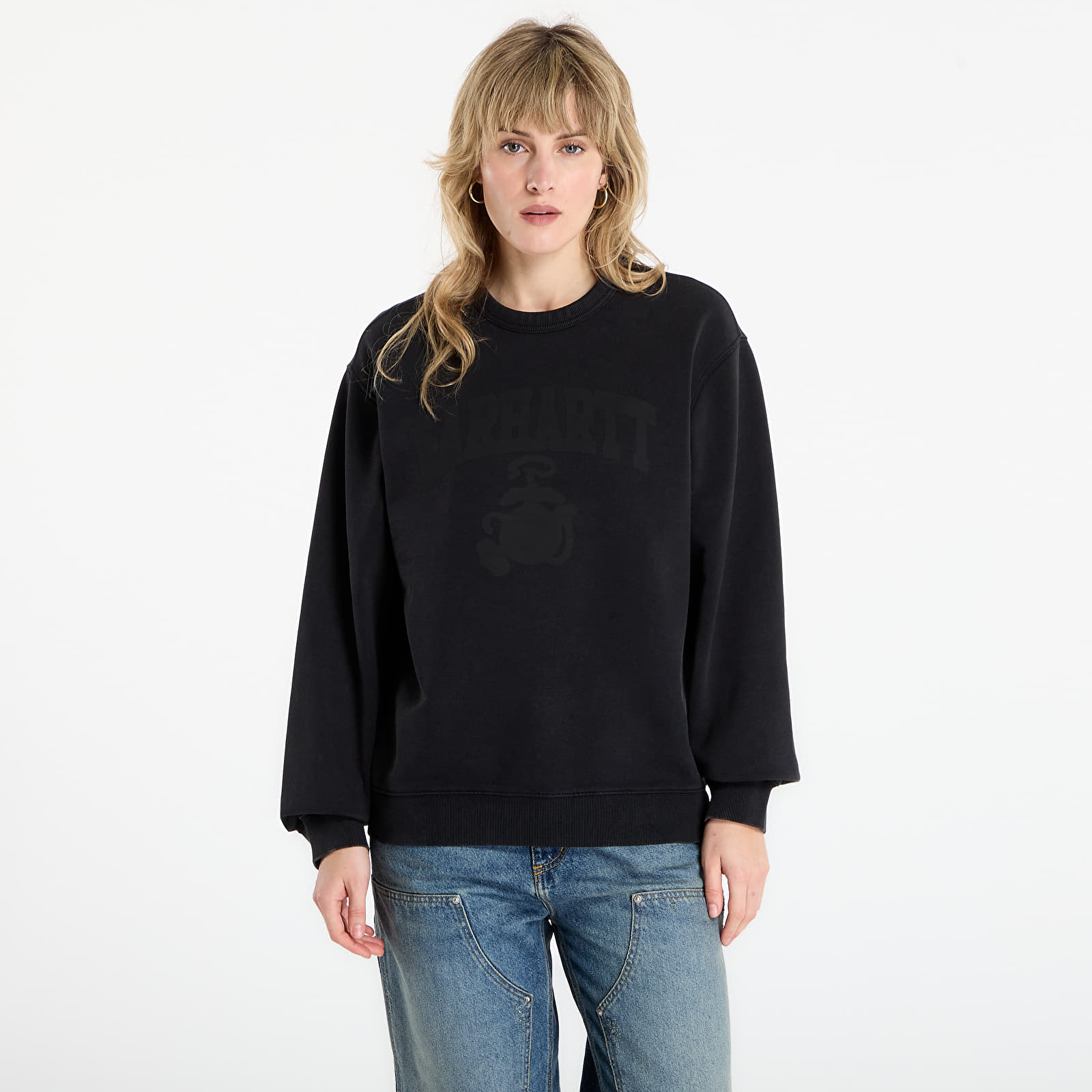 Sweatshirts til mænd Carhartt WIP Faded Pond Corps Sweat UNISEX Black
