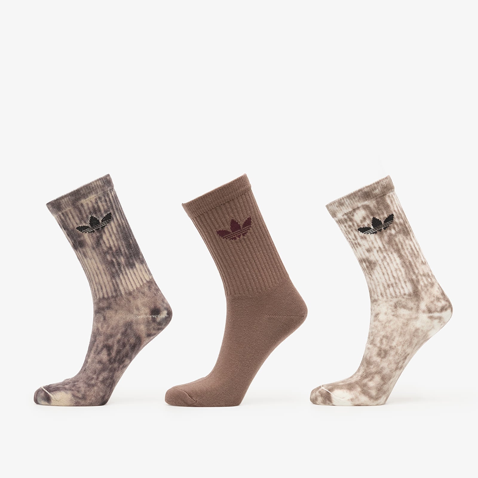 adidas Tie Dye Crew Socks 3-Pack Utility Black/ Off White/ Earth Strata S