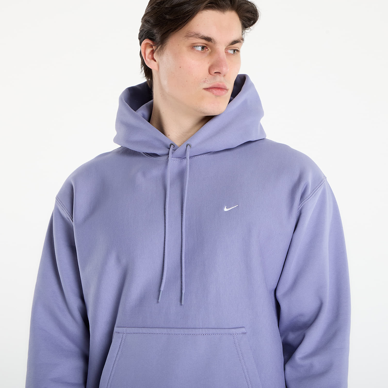 Mikiny Nike Solo Swoosh Men's Pullover Hoodie Iron Purple/ White