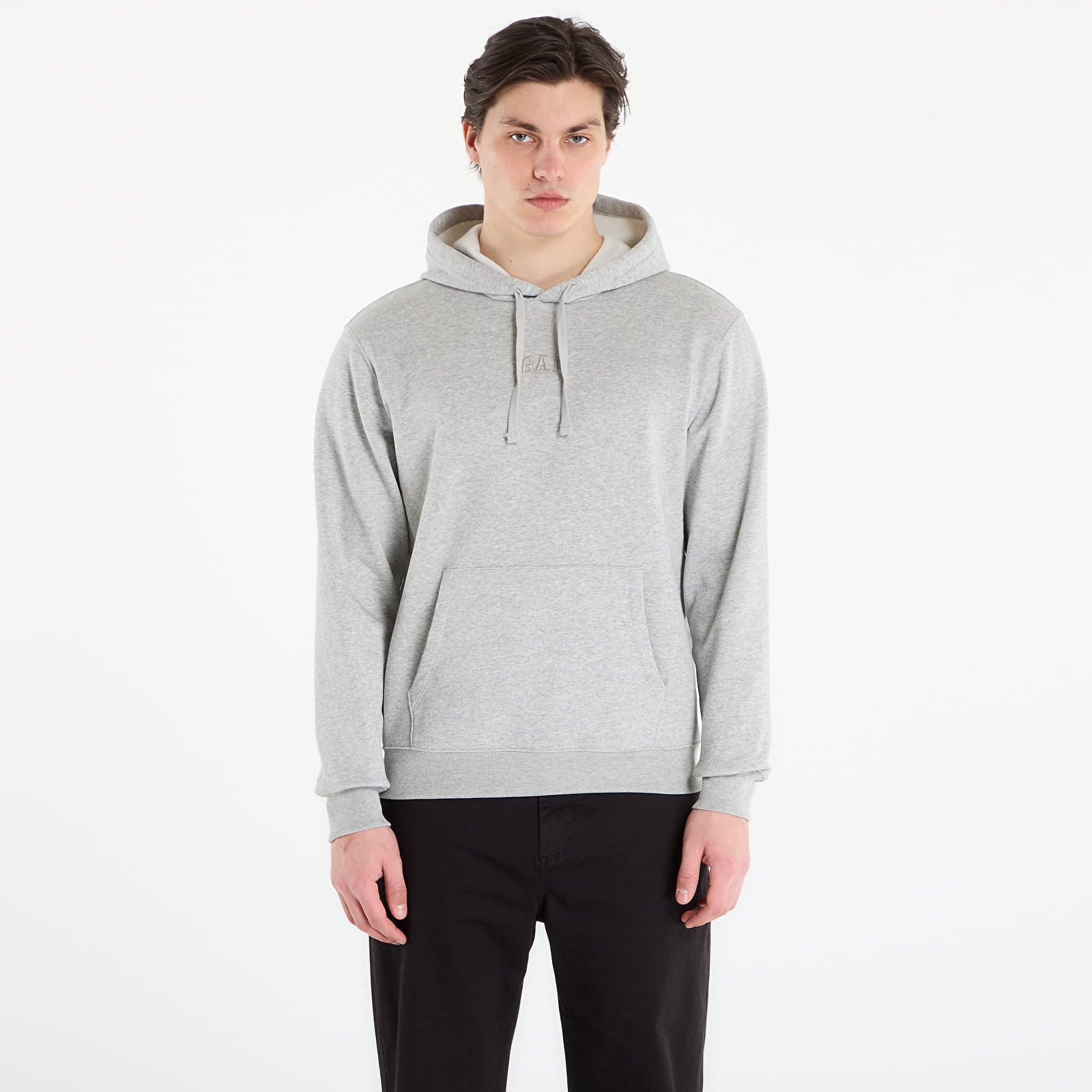 Sweatshirt GAP V-Frch Tonal Mini Logo Relaxed Po Hoodie Heather Grey XL