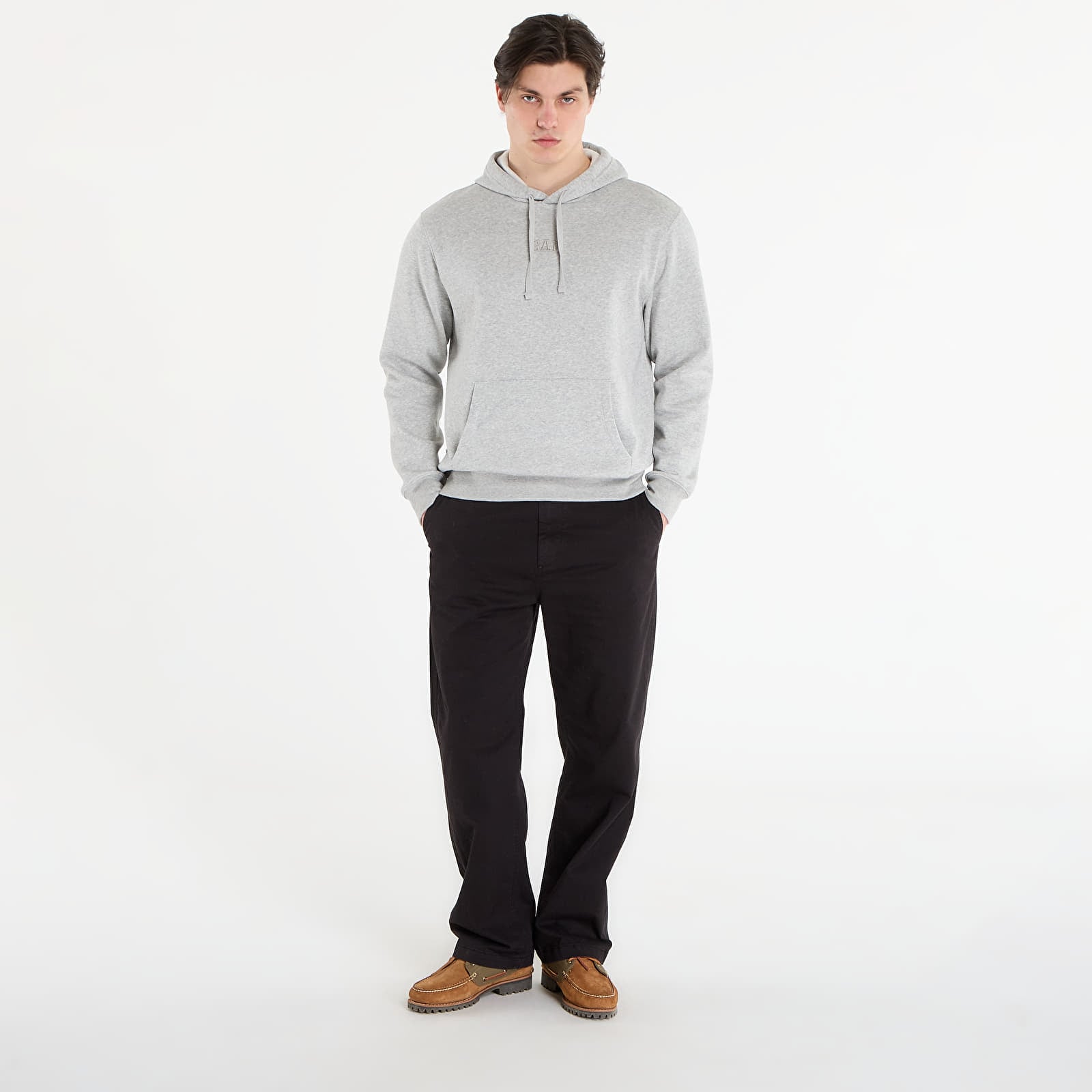 Sweatshirts GAP V-Frch Tonal Mini Logo Relaxed Po Hoodie Heather Grey
