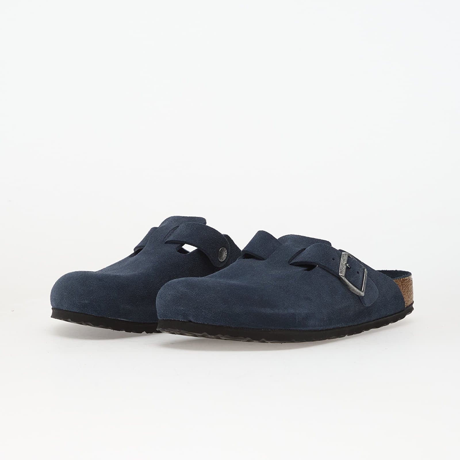 Vīriešu čības un apavi Birkenstock Boston Soft Footbed Suede Leather New Navy Tonal FB