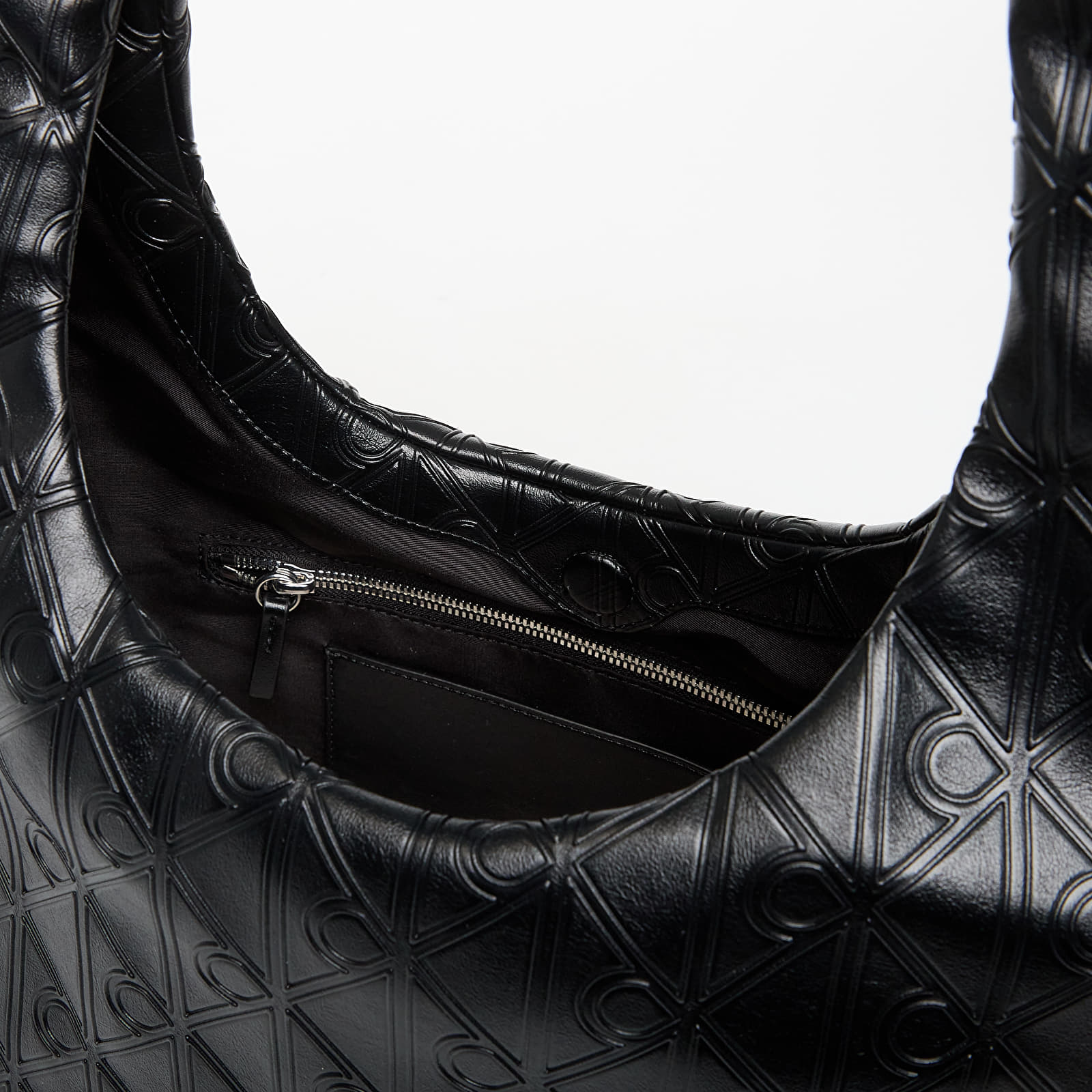 Handbags Calvin Klein Emblem Aop Puffer Lg Shoulder Bag Black