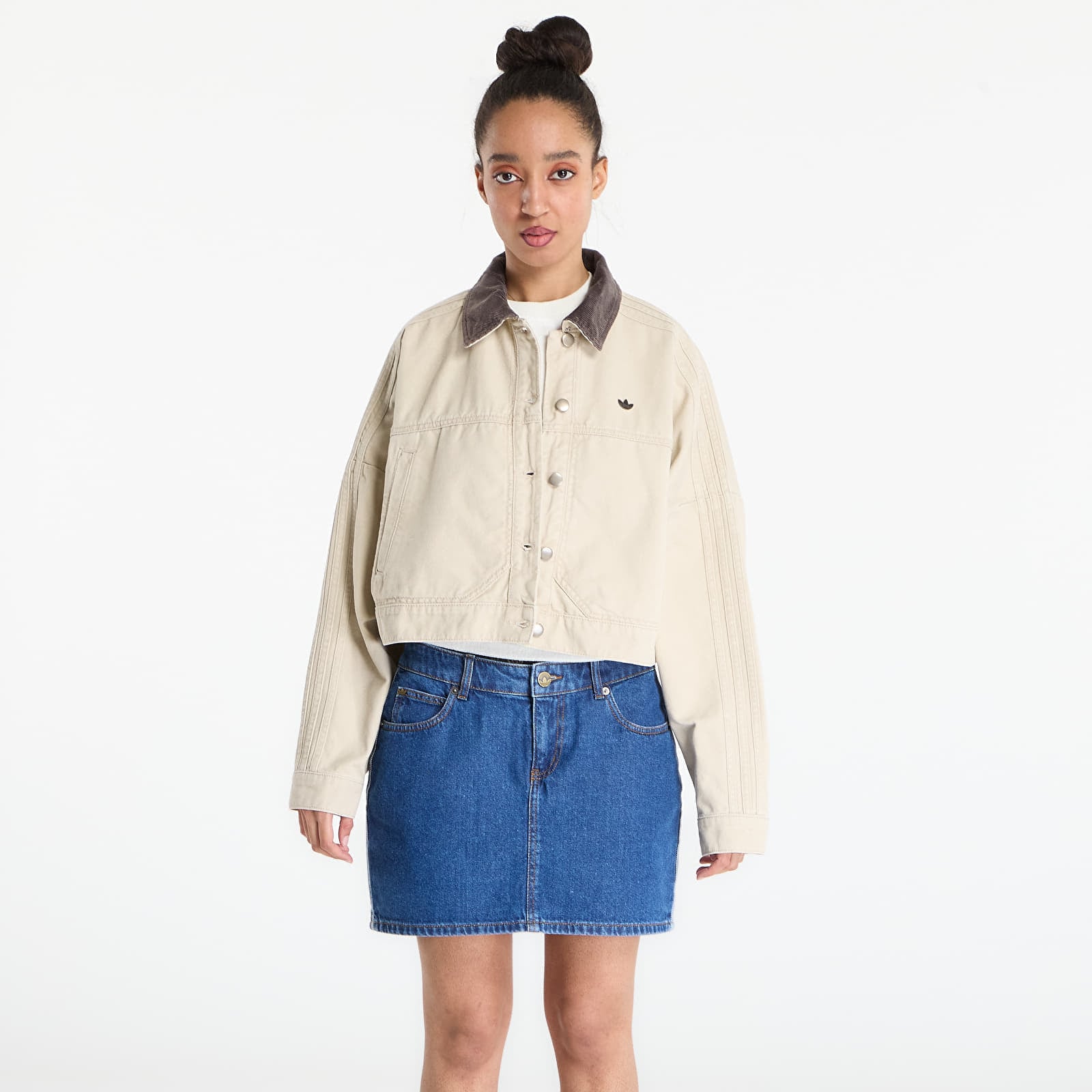 Jacket adidas P Ess Canvas Tracktop Jacket Stone Khaki XS