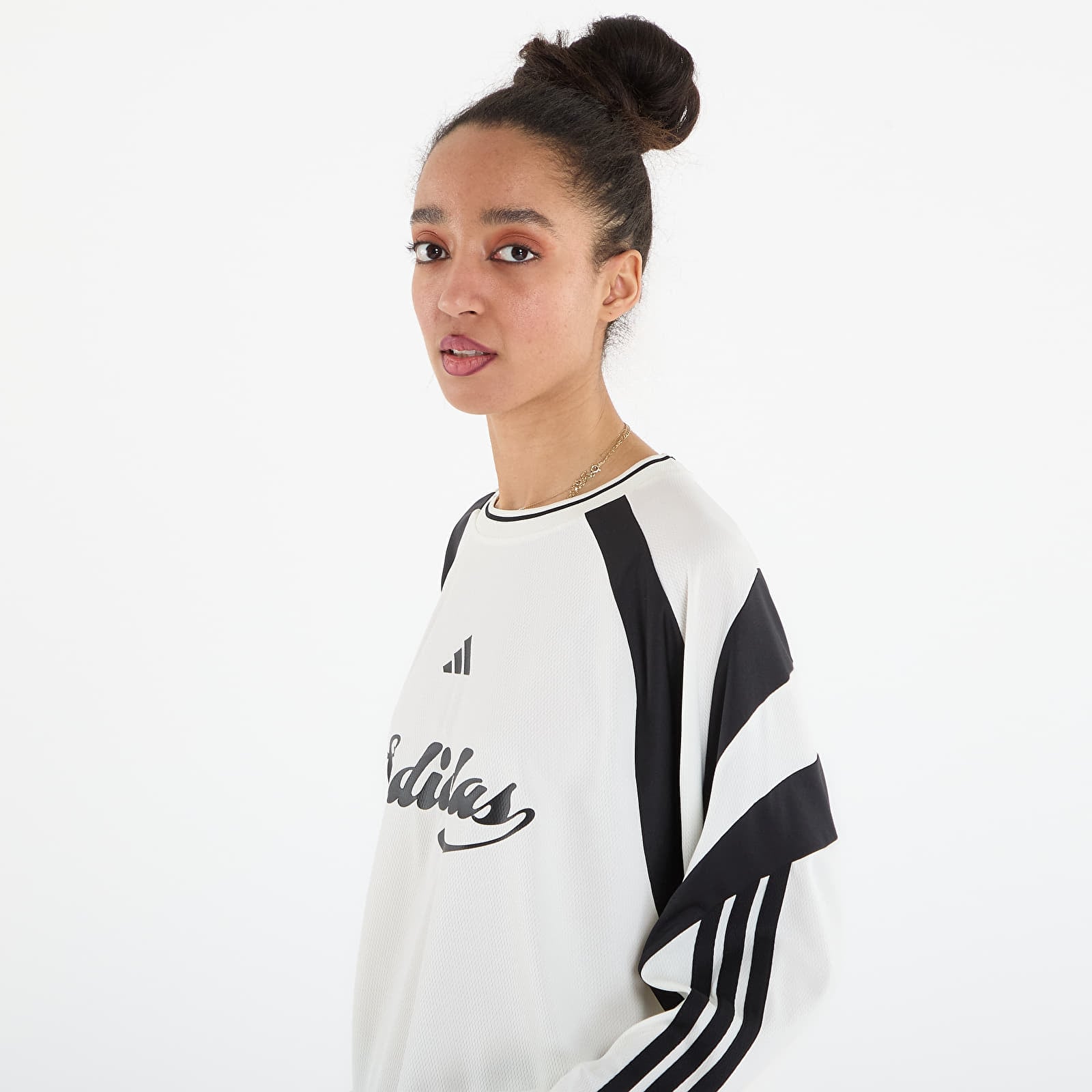 T-Shirts Frau adidas W Her Ls Off White/ Black