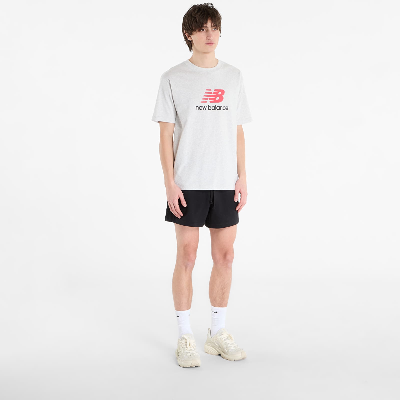 Vyriški marškinėliai New Balance Athletics Logo T-Shirt Ash Heather