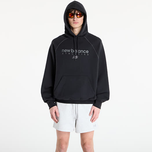 Mikina New Balance Linear Graphic Fleece Hoodie Black