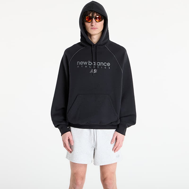Sweatshirt New Balance Linear Graphic Fleece Hoodie Black