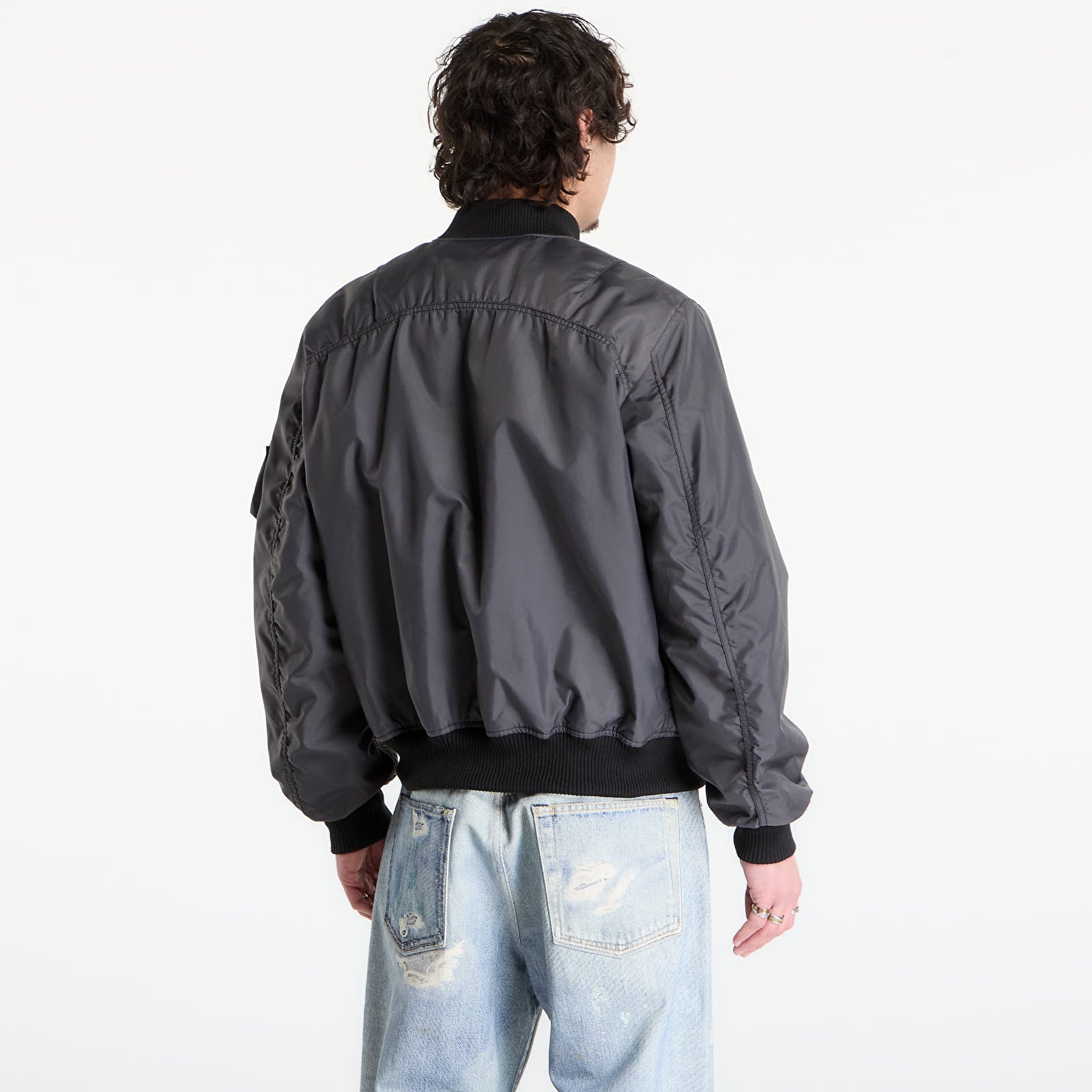 Herrenjacken Alpha Industries World Logo MA-1 Vintage Grey