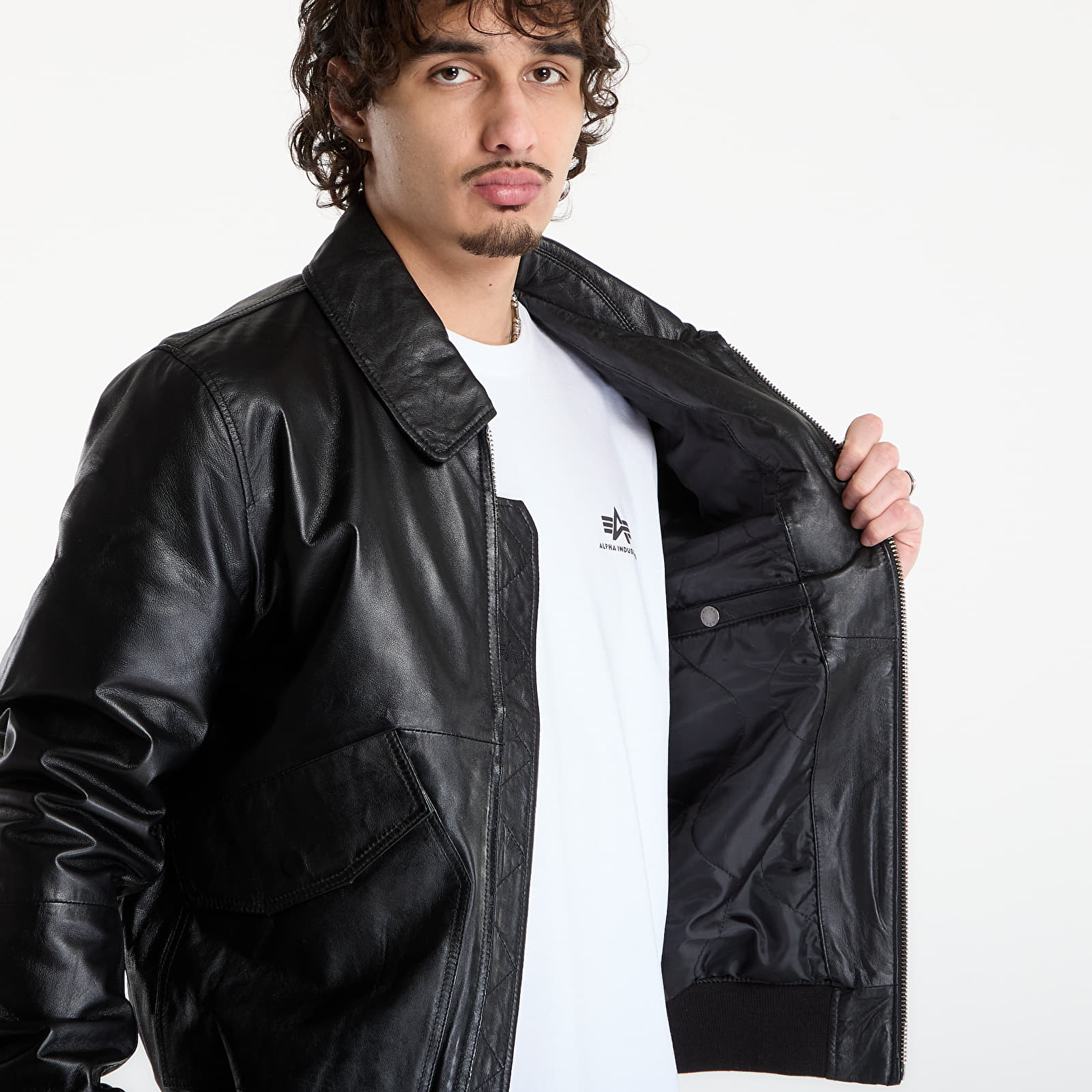 Men's jackets Alpha Industries CWU-45/P Leather Black