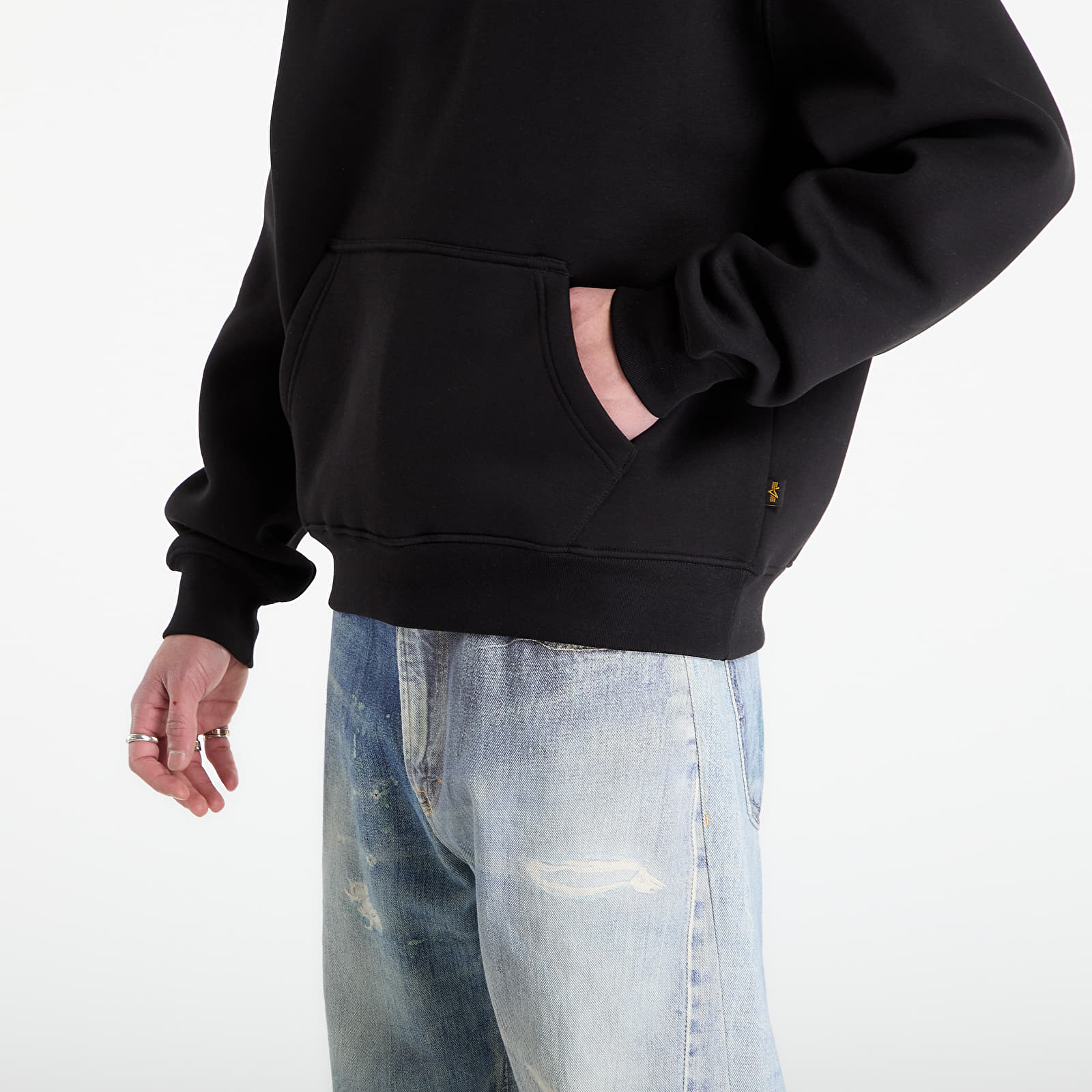 Herren-Sweatshirts Alpha Industries Scorpion Cyborg Hoodie Black