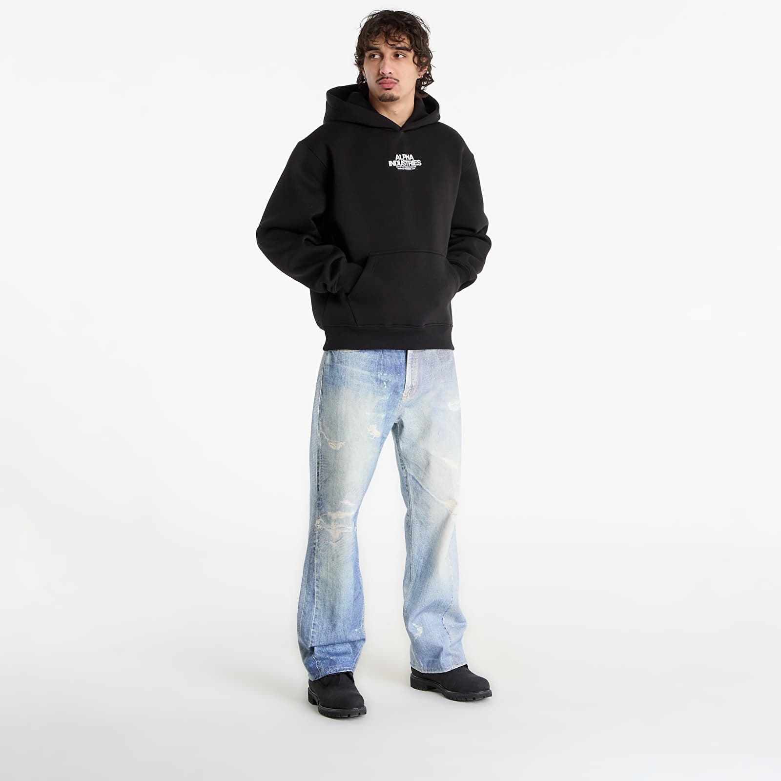 Herren-Sweatshirts Alpha Industries Scorpion Cyborg Hoodie Black